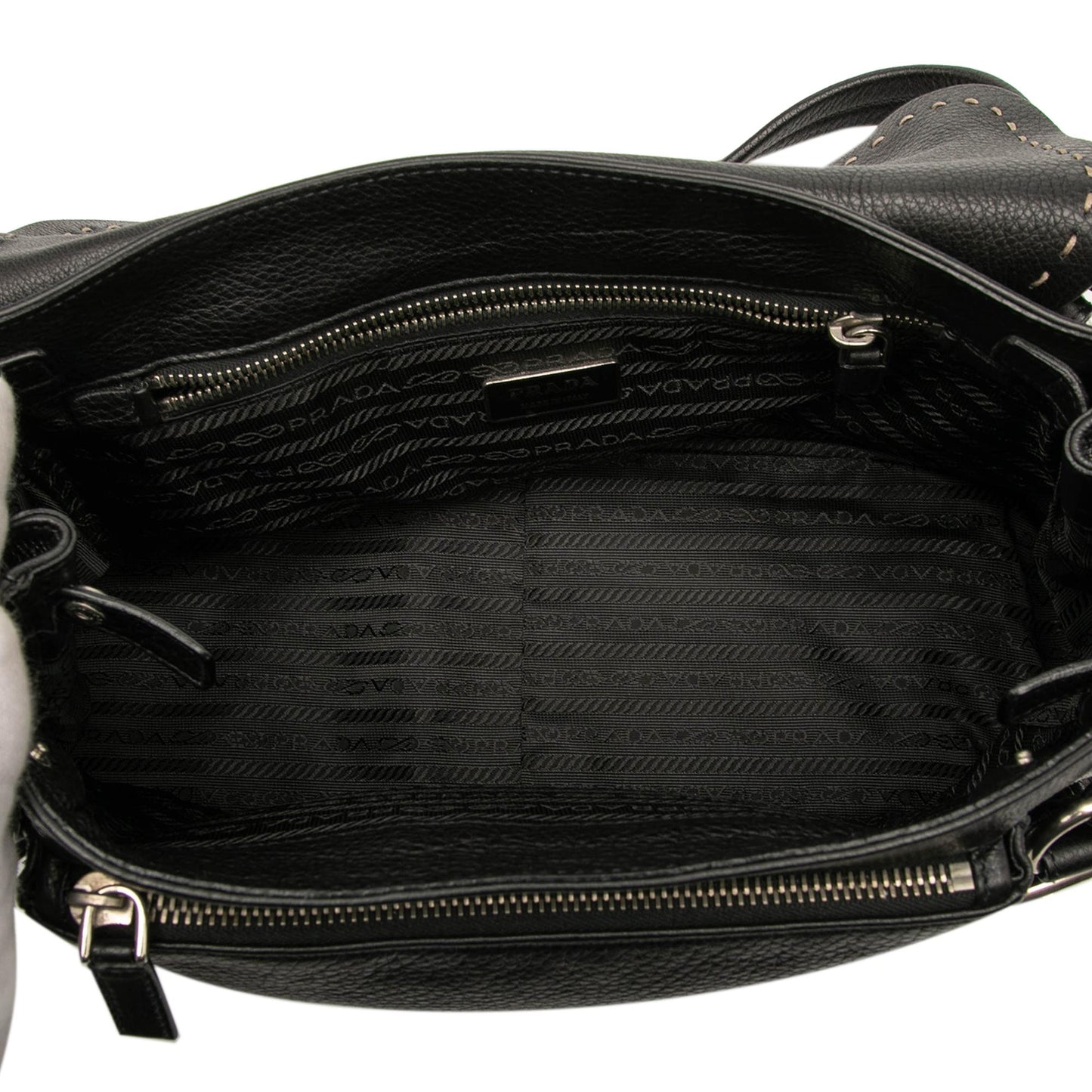 Prada Vitello Daino Pushlock Flap
