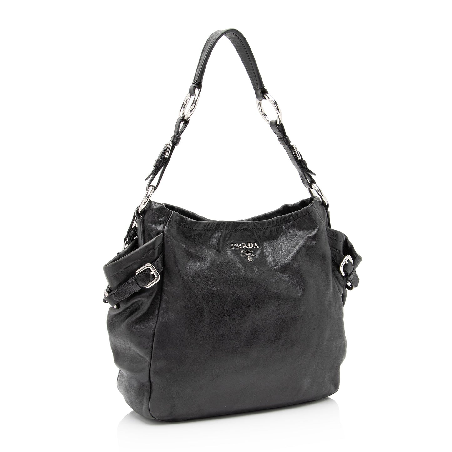 Prada Vitello Daino Side Pocket Hobo (SHF-Xeib8x)