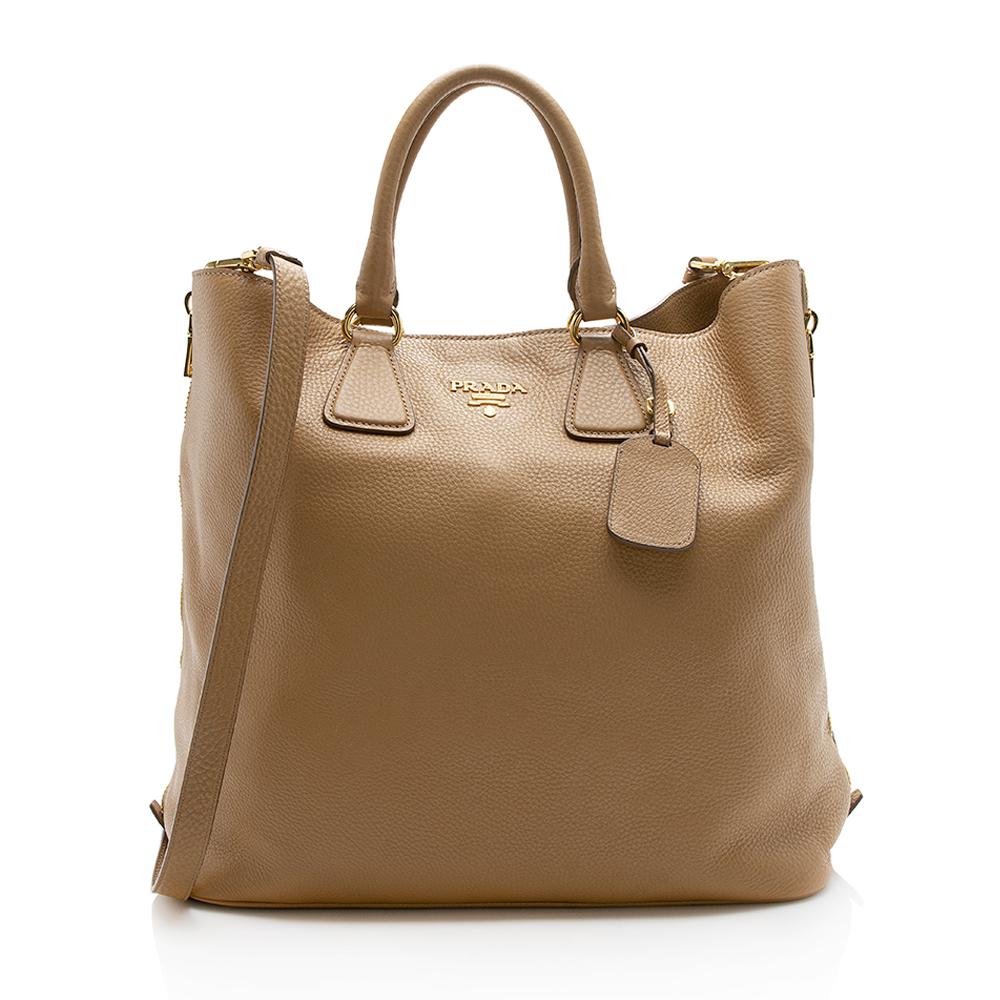 Prada Vitello Daino Side Zip Tote ( )