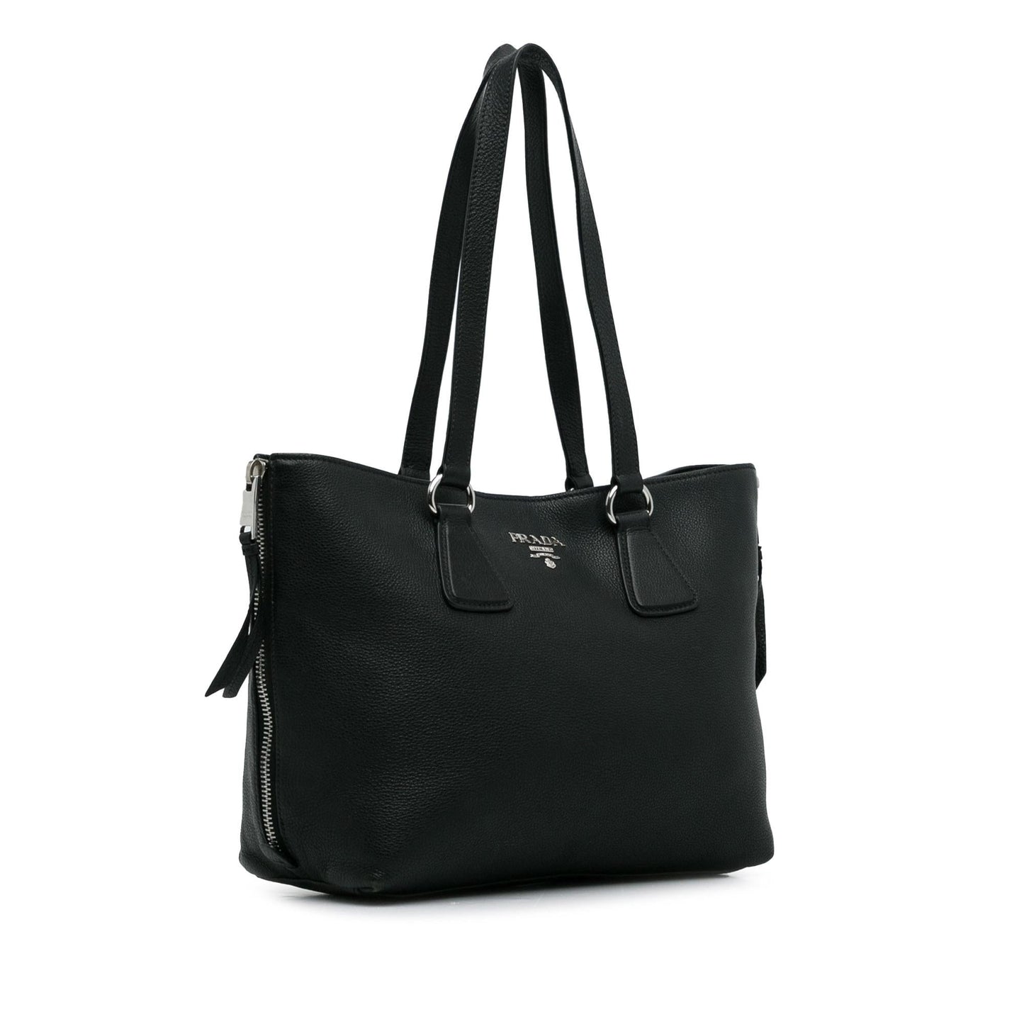 Prada Vitello Daino Side Zip Tote (SHG-G8aLLR)