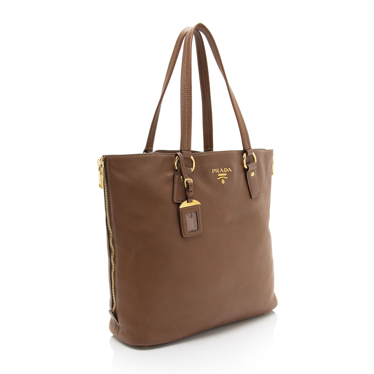Prada Vitello Daino Side Zip Tote