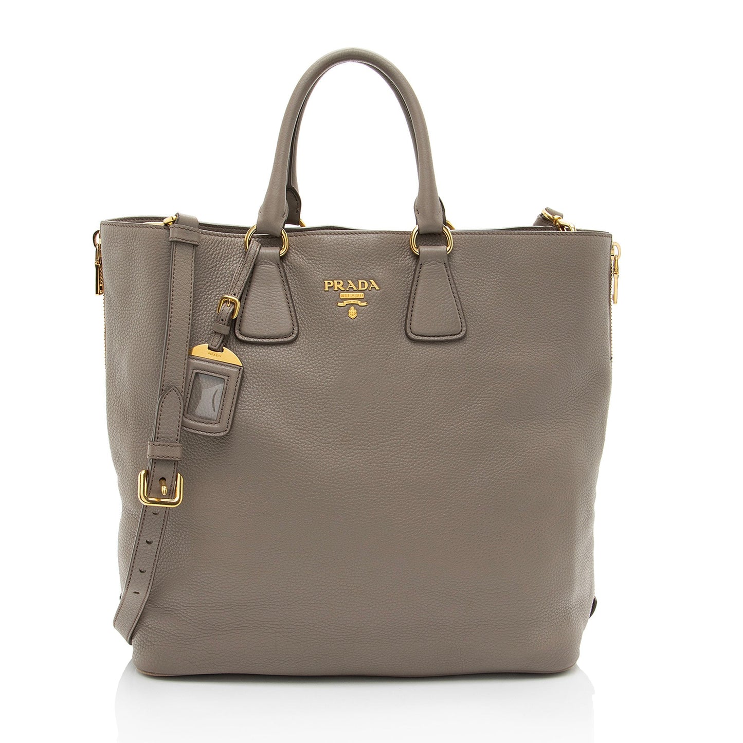 Prada Vitello Daino Side Zip Tote