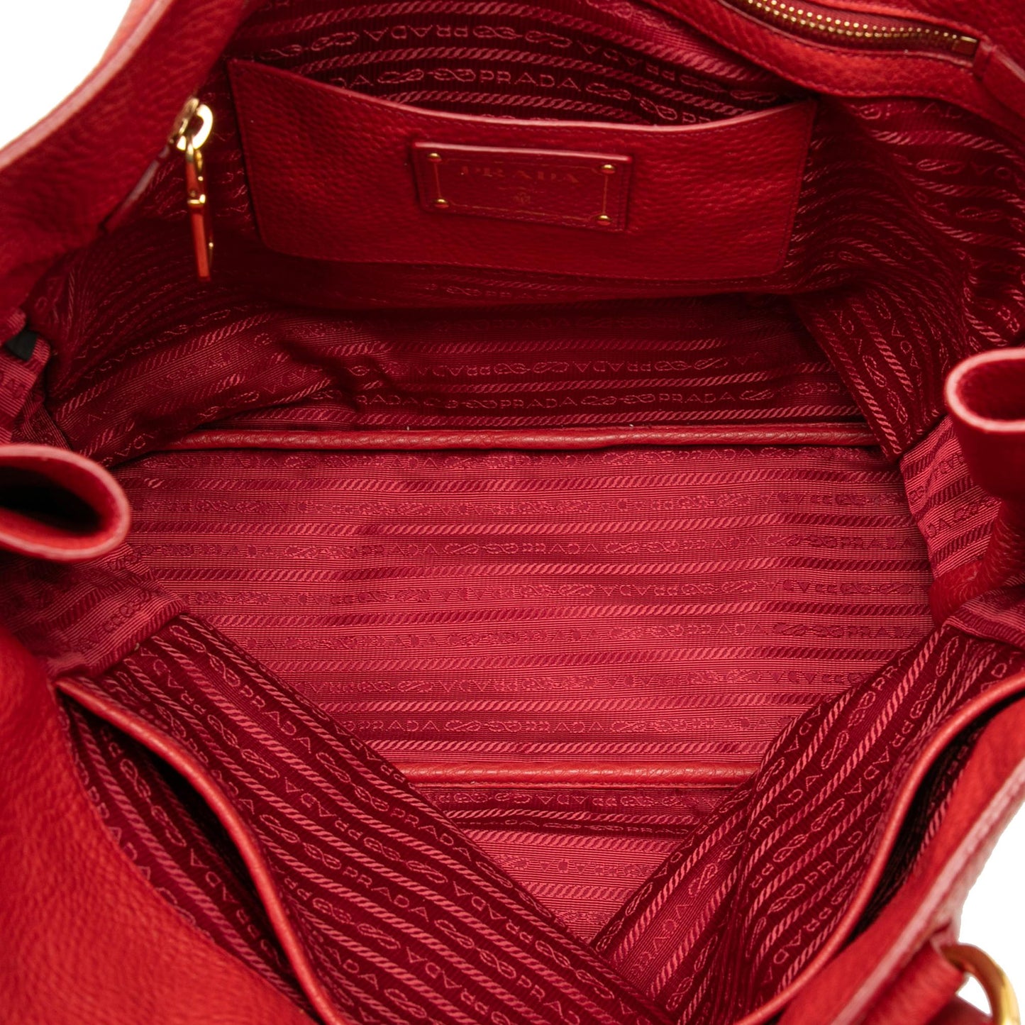Prada Vitello Daino Side Zip Tote