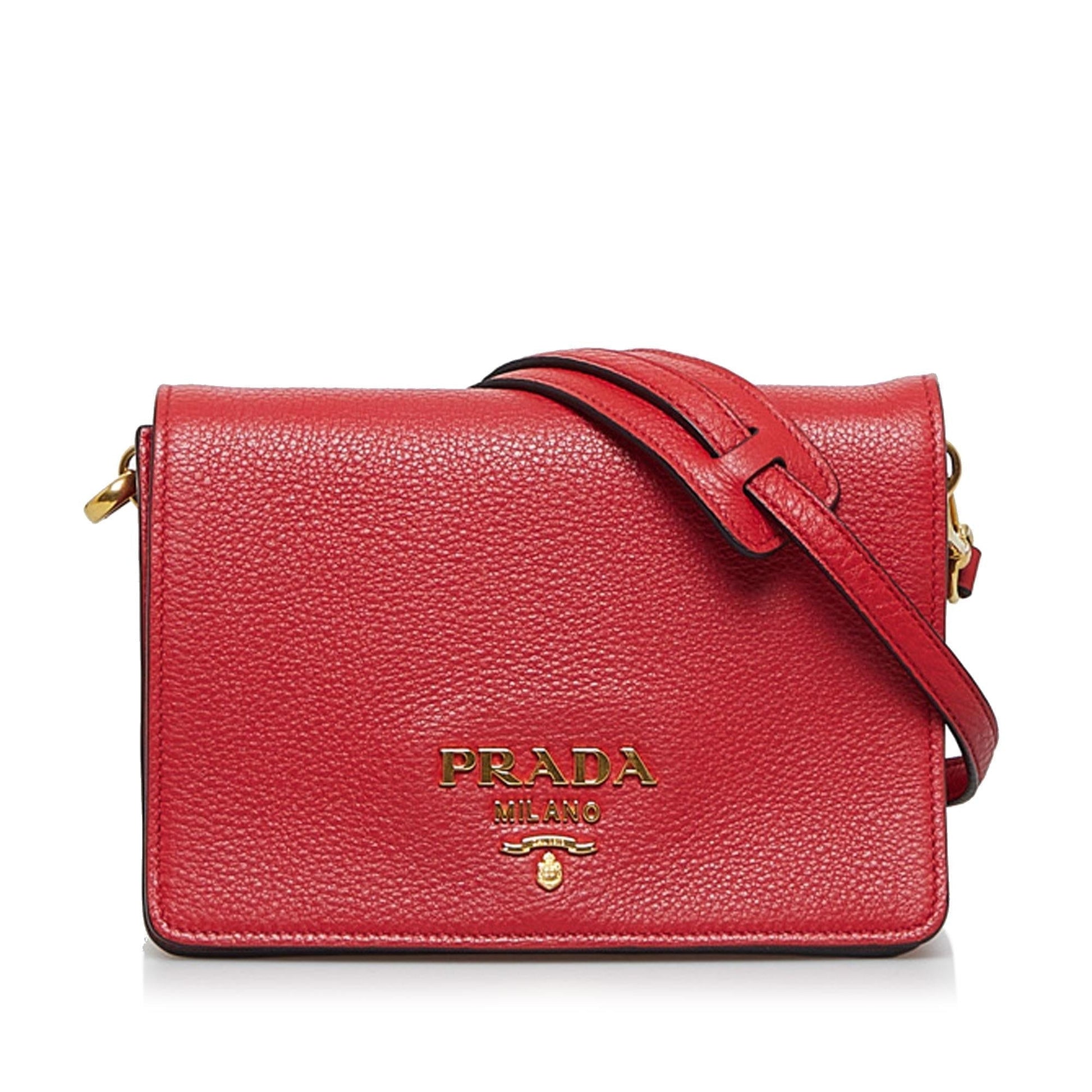 Prada Vitello Daino Small Flap Crossbody Bag (SHG-BJdk4X)