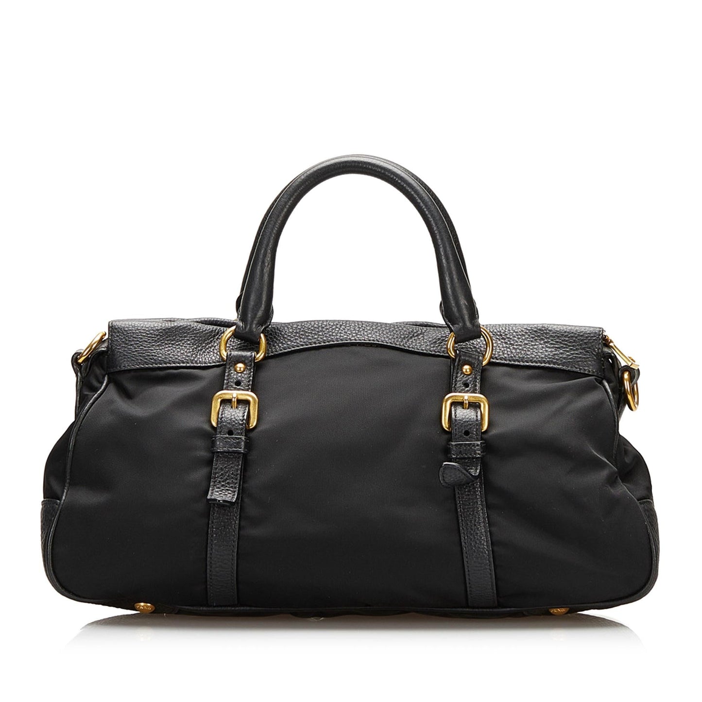 Prada Vitello Daino-Trimmed Tessuto Satchel (SHG-35509)