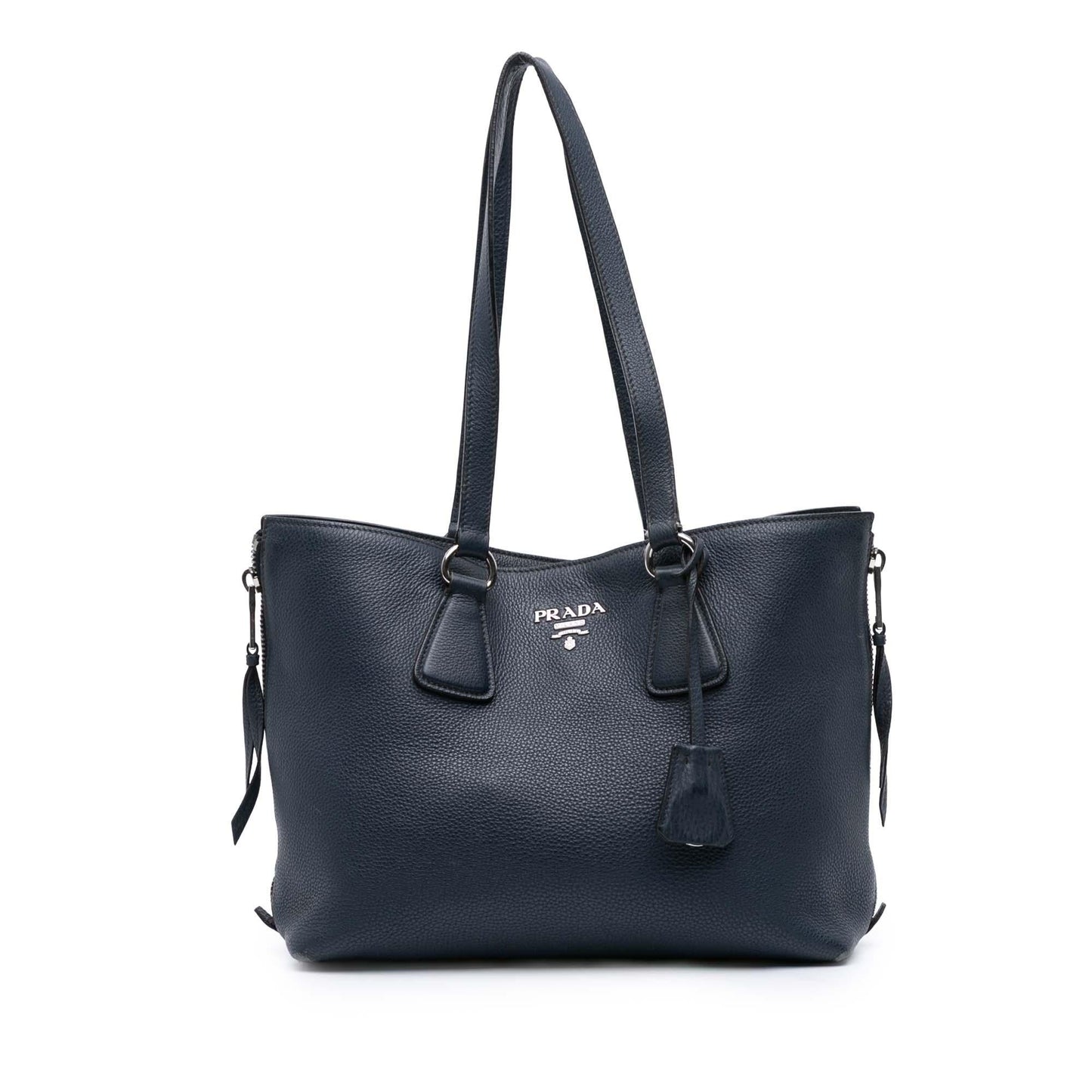 Prada Vitello Phenix Side Zip Shopper Tote