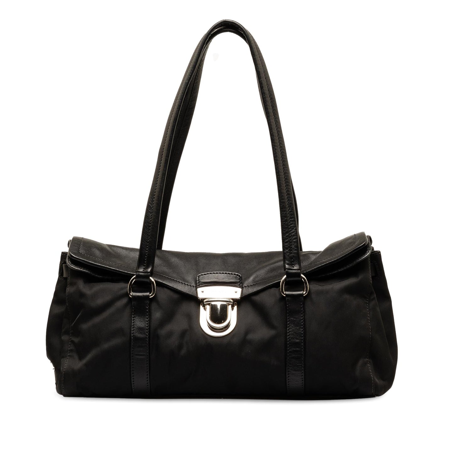 Prada Vitello and Tessuto Easy Shoulder Bag (SHG-7427DV)