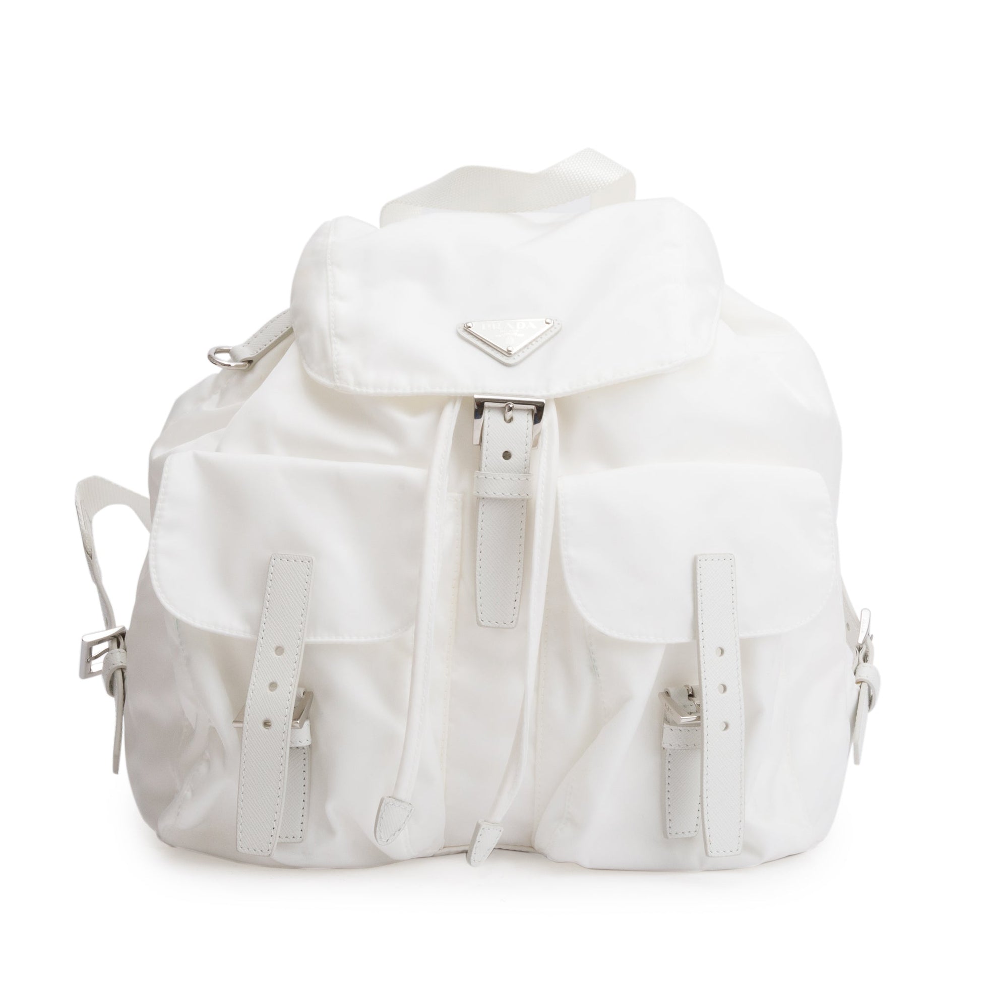 Prada White Re-Nylon Saffiano Medium Backpack