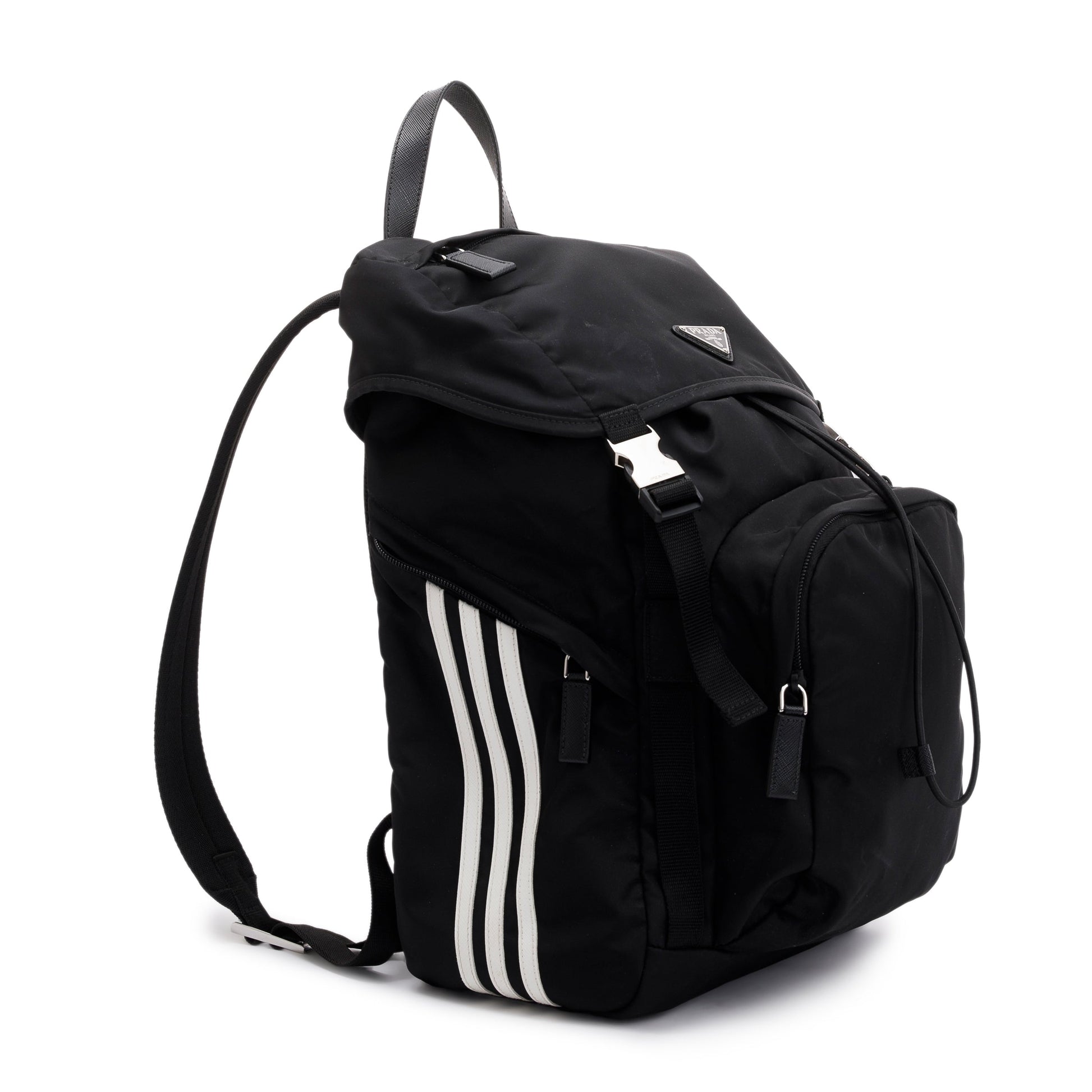 Prada x Adidas 2022 Black Re-Nylon and Saffiano Leather Backpack