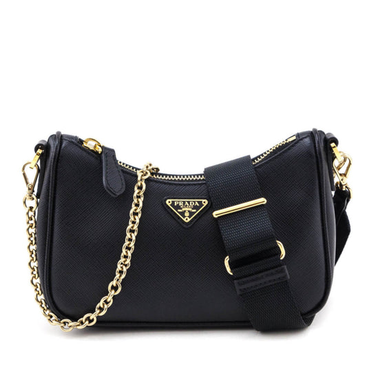Prada Black Saffiano Lux Mini Shoulder Bag