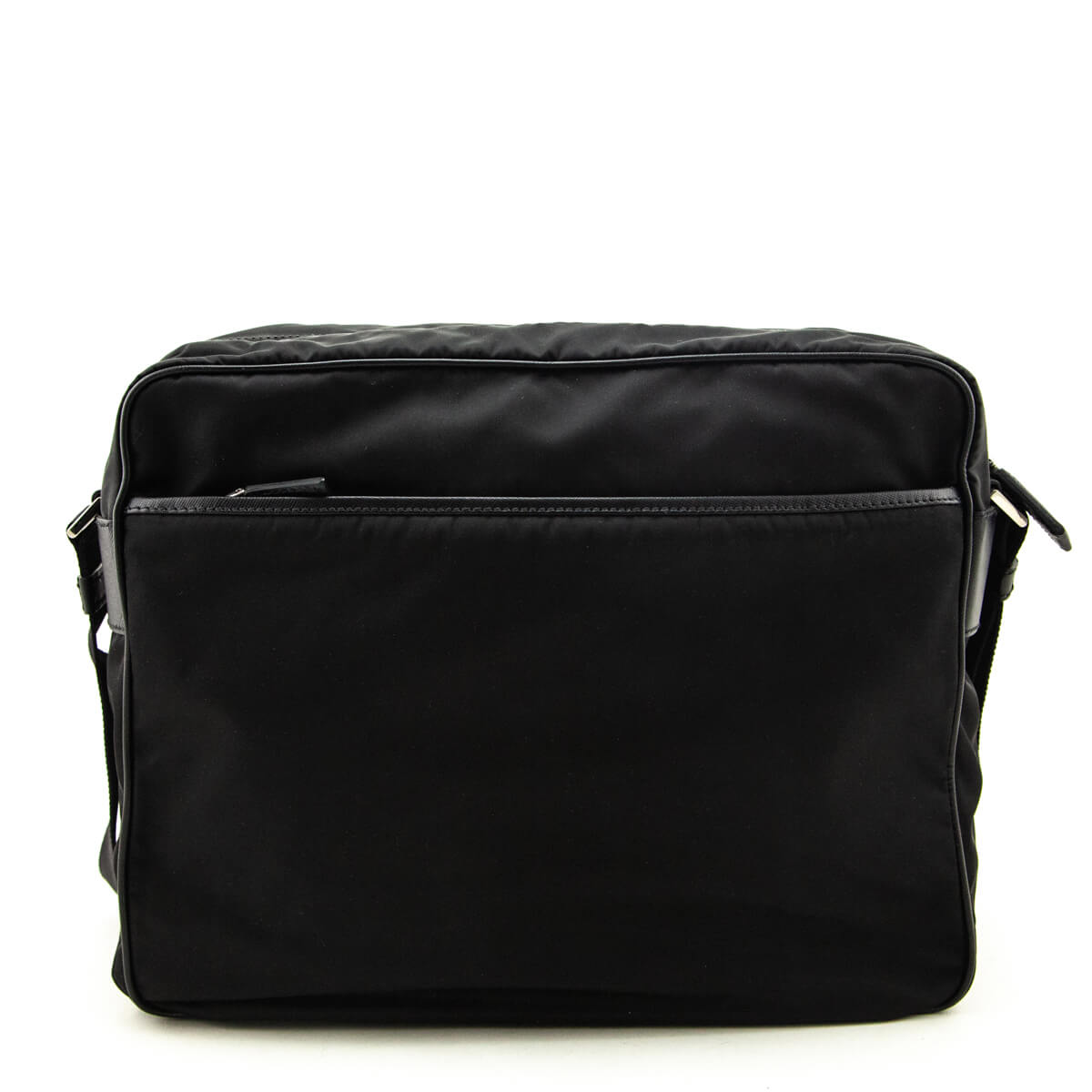Prada Black Tessuto & Saffiano Messenger Bag