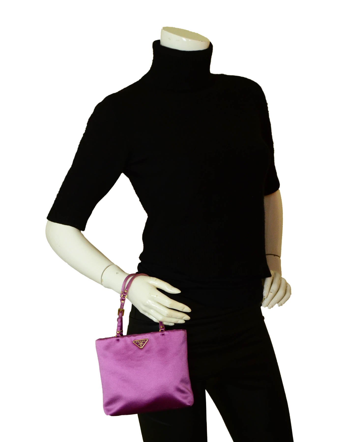 Prada Magenta Satin Mini Handbag