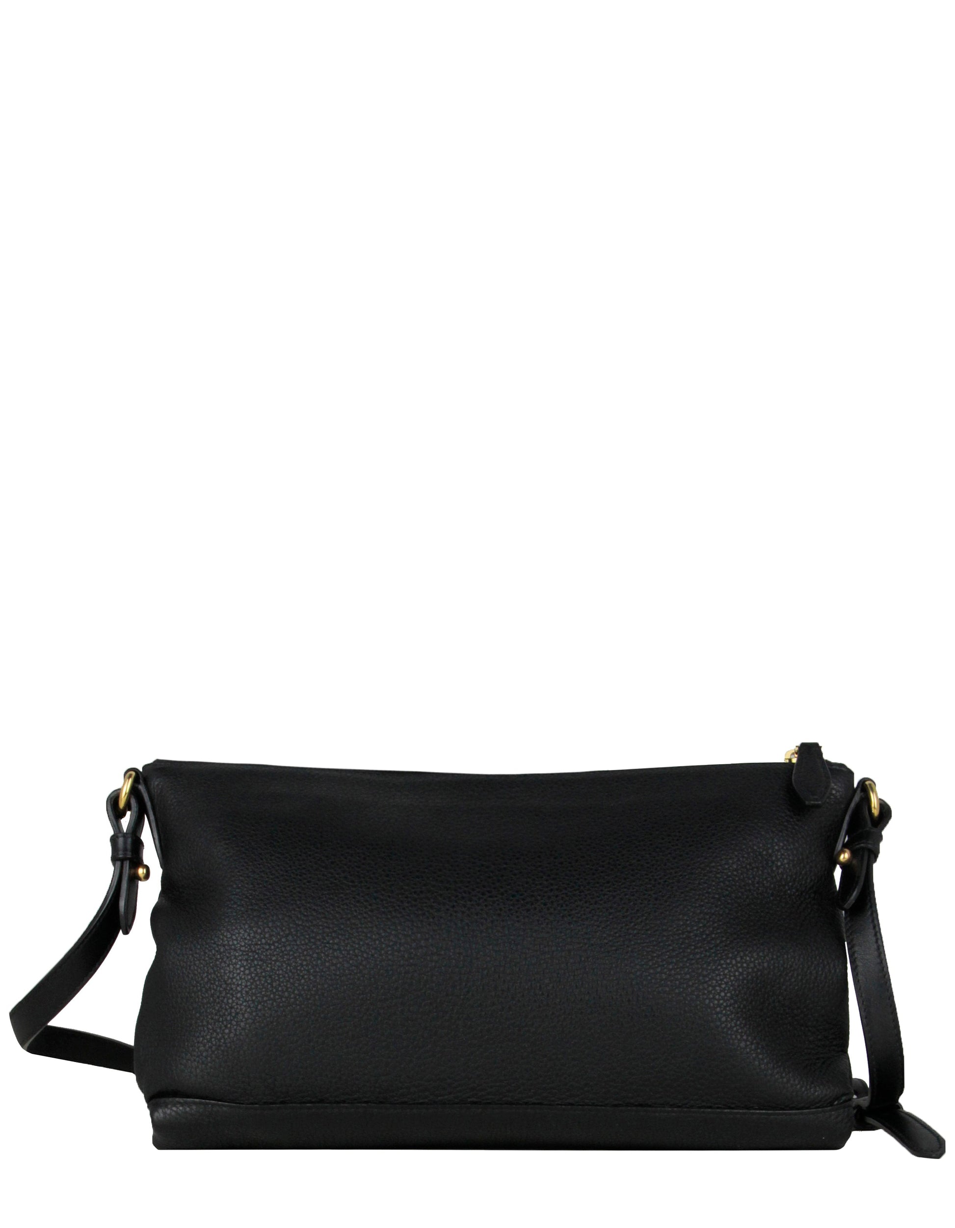 Prada Black Vitello Daino Leather Crossbody Bag
