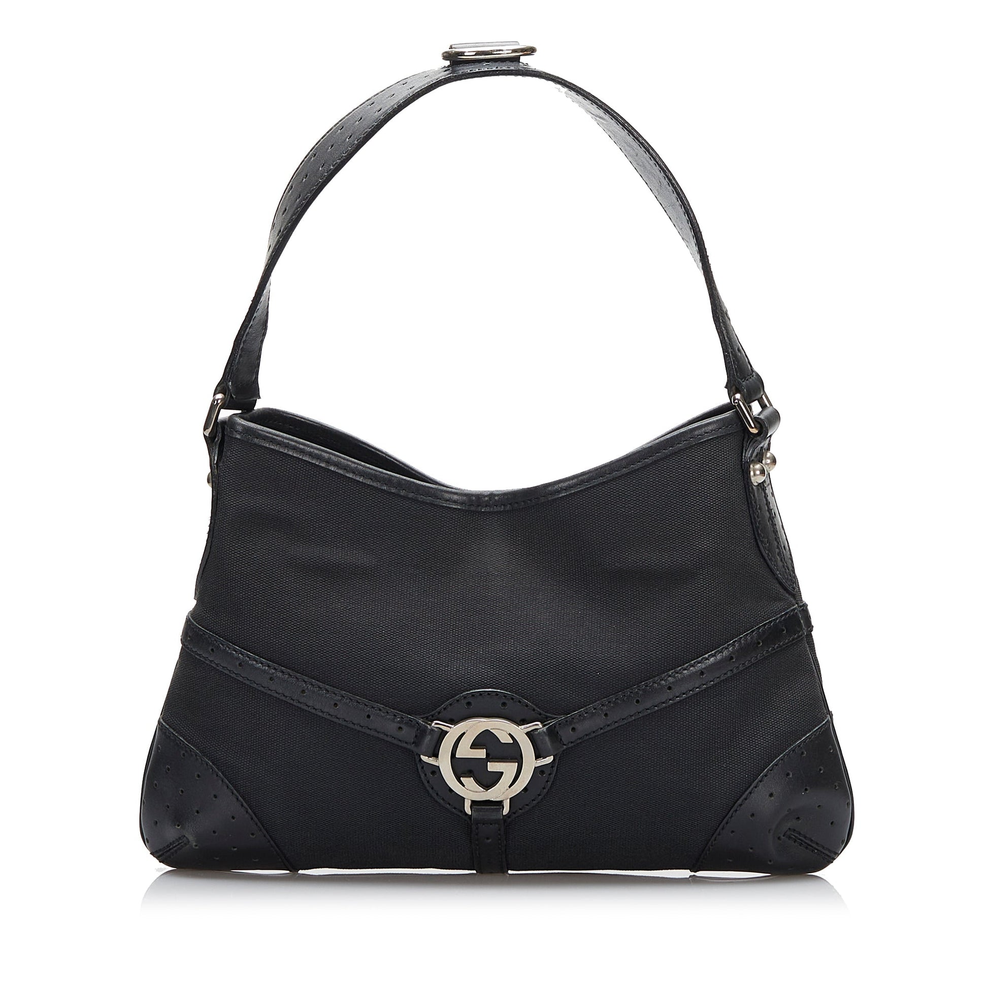 Gucci Leather Canvas Shoulder Bag