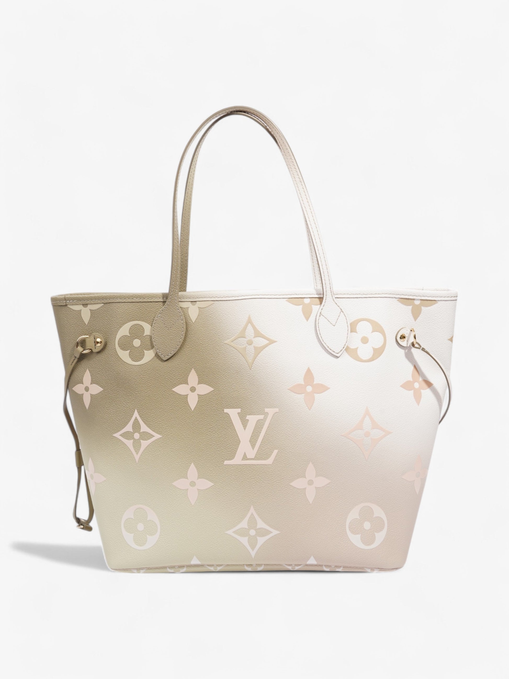 Louis Vuitton Neverfull Spring In The City Khaki / White / Beige Coated Canvas MM