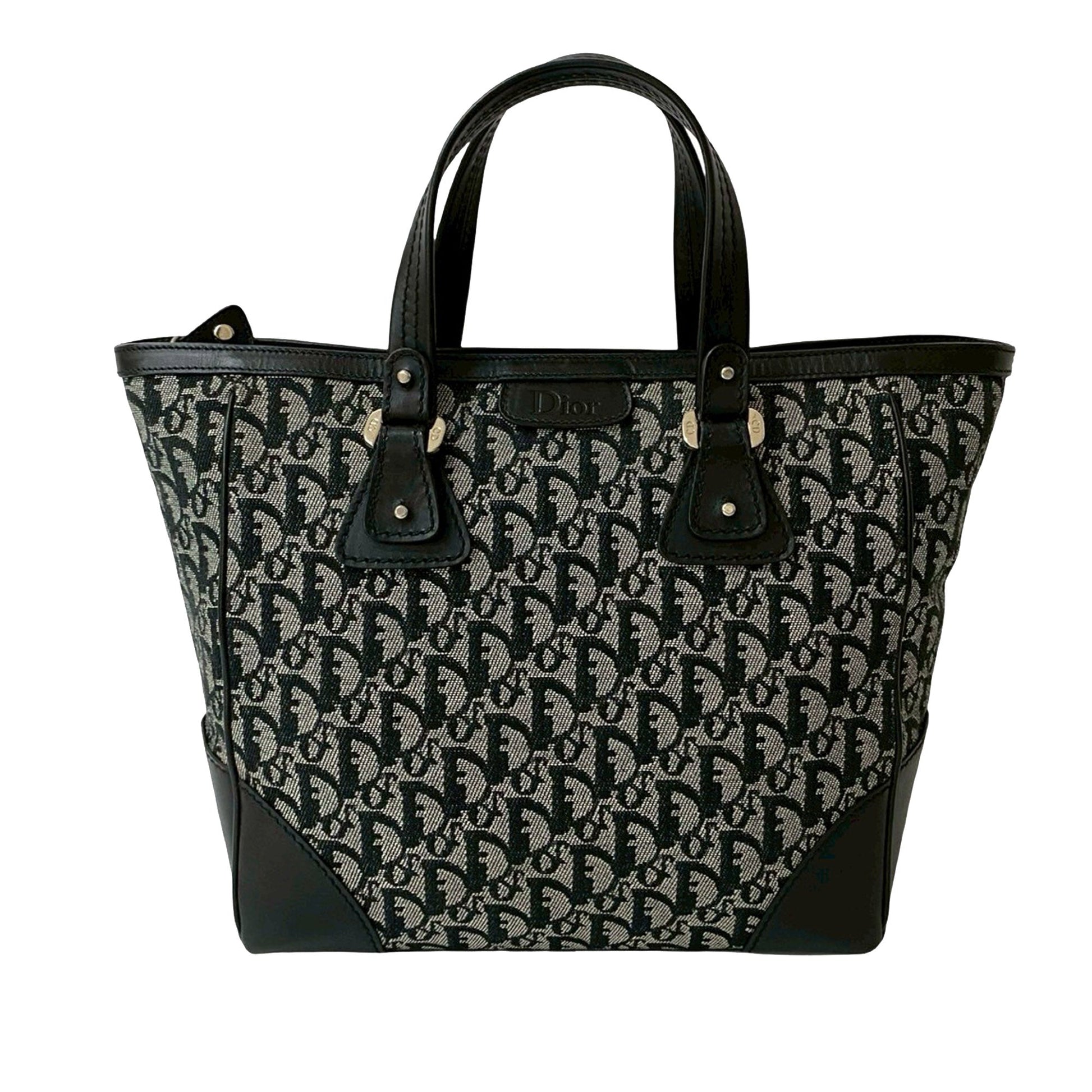 Black Dior Diorissimo Trotter Canvas Zip Tote