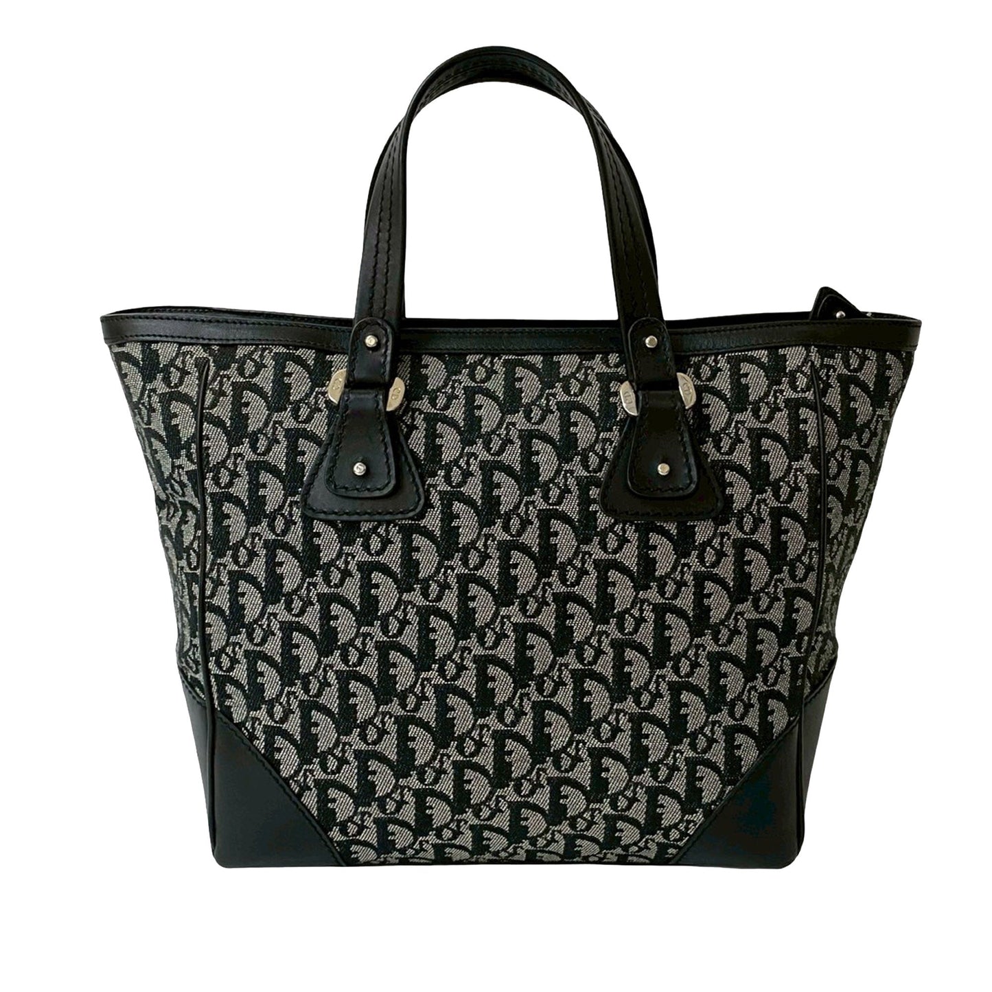 Black Dior Diorissimo Trotter Canvas Zip Tote
