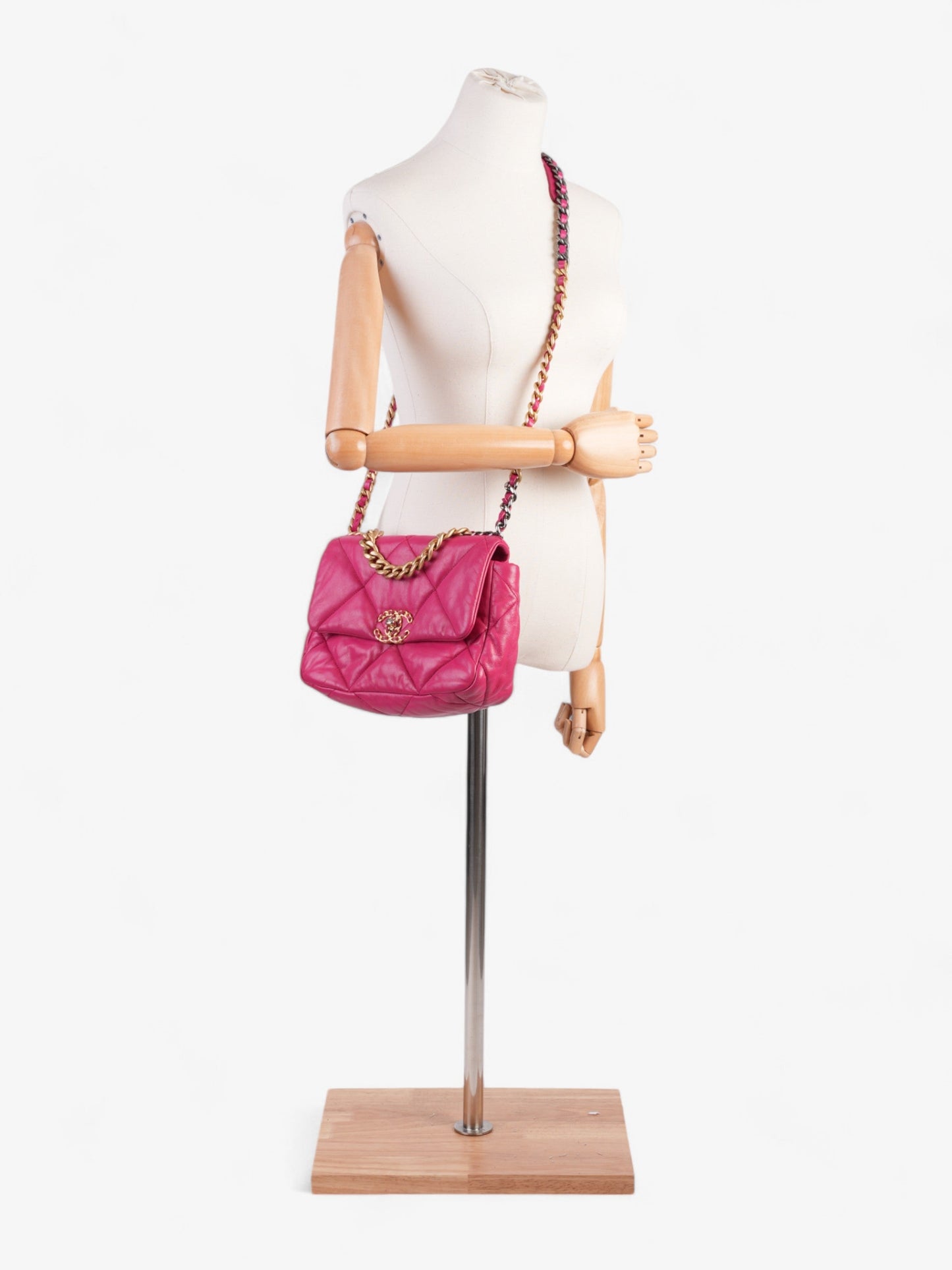 Chanel 19 Flap Hot Pink Lambskin Leather Medium