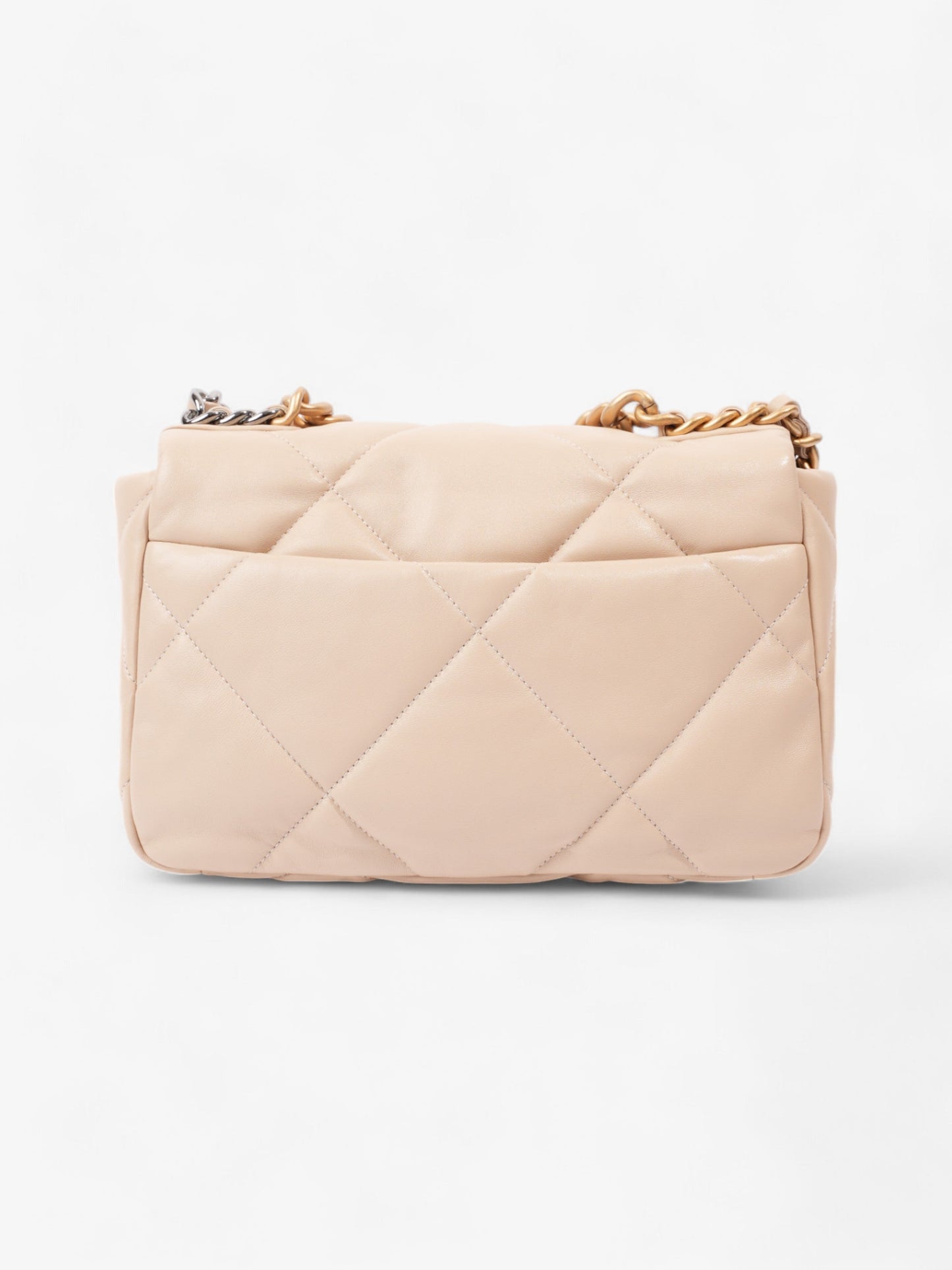 Chanel 19 Flap Beige Lambskin Leather Medium