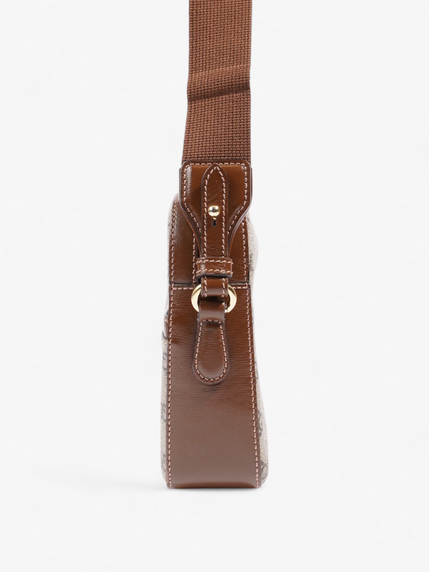 Gucci Messenger Bag with Double G GG Supreme / Brown Coated Canvas Small