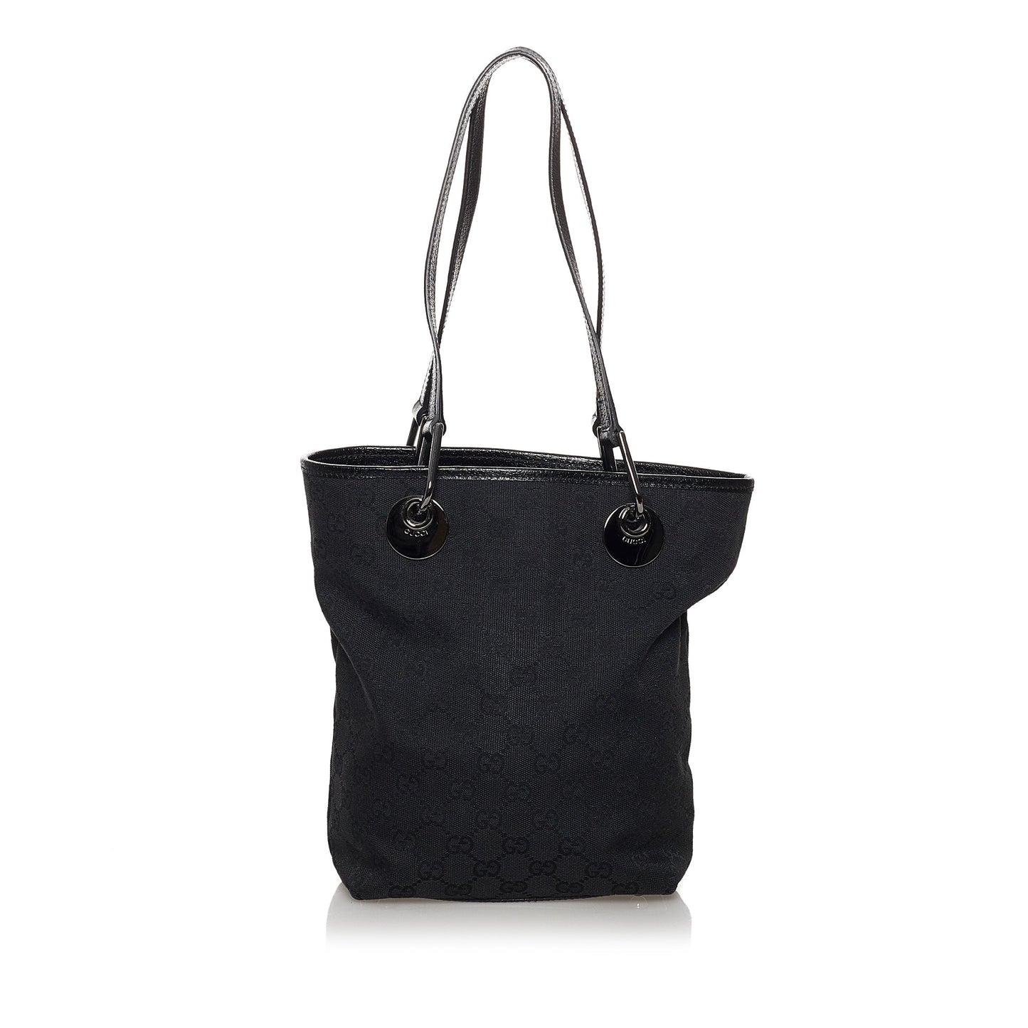 Gucci Black Leather Canvas Tote Style 32