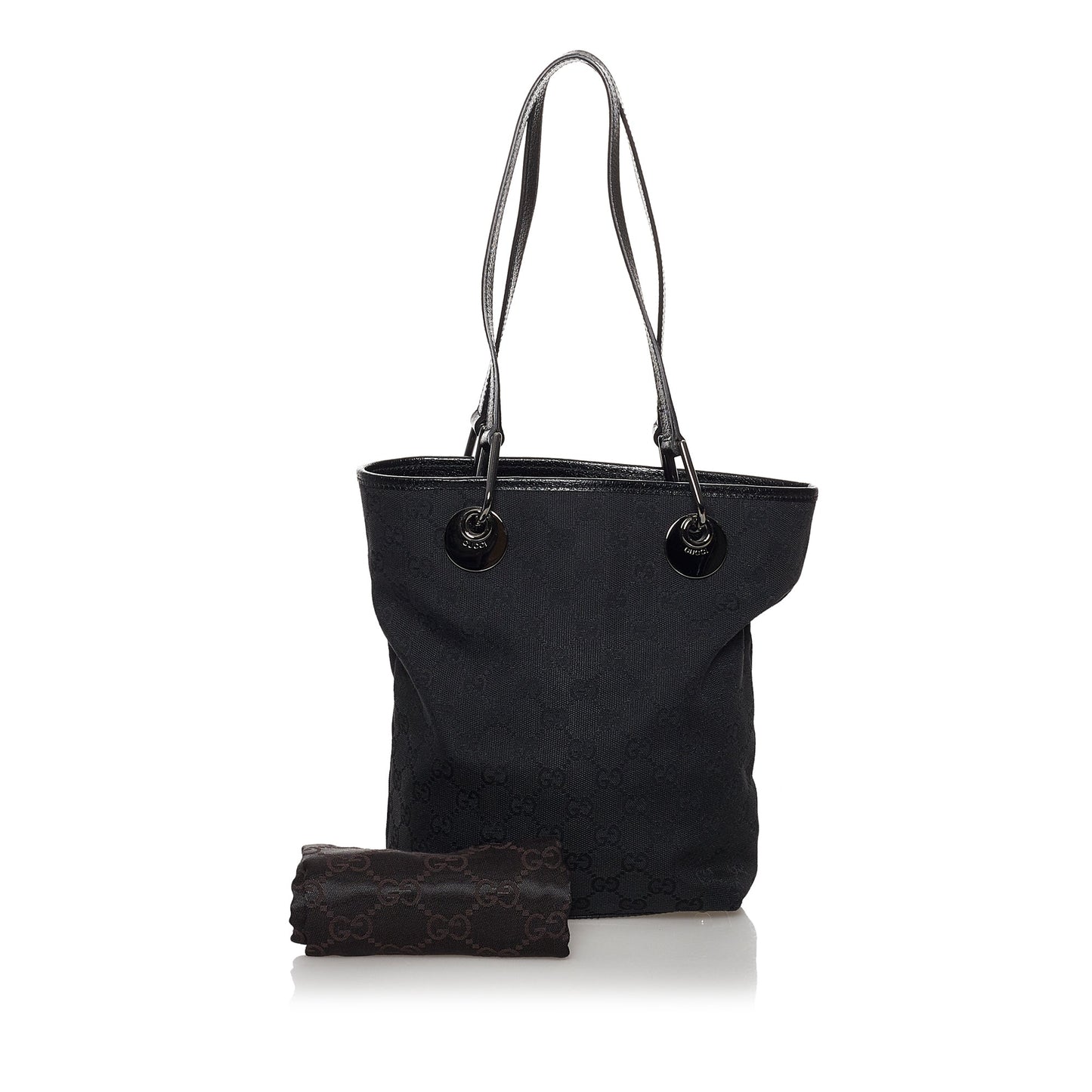 Gucci Black Leather Canvas Tote Style 32