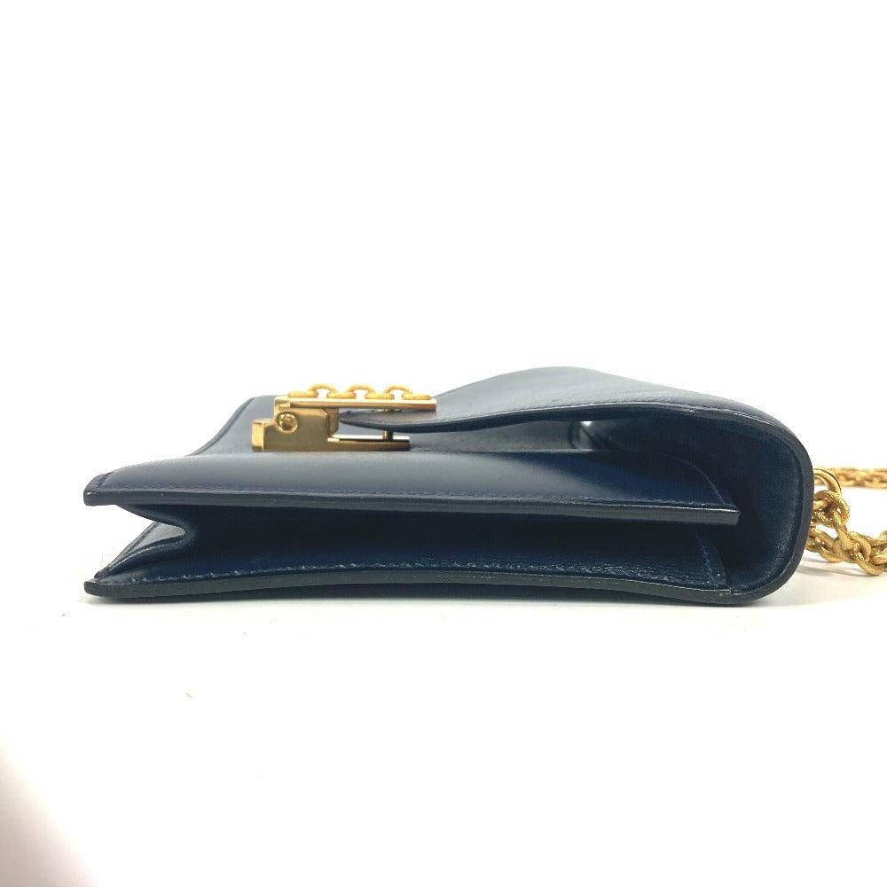 HERMES Shoulder Bag Box scarf Navy Alcazar