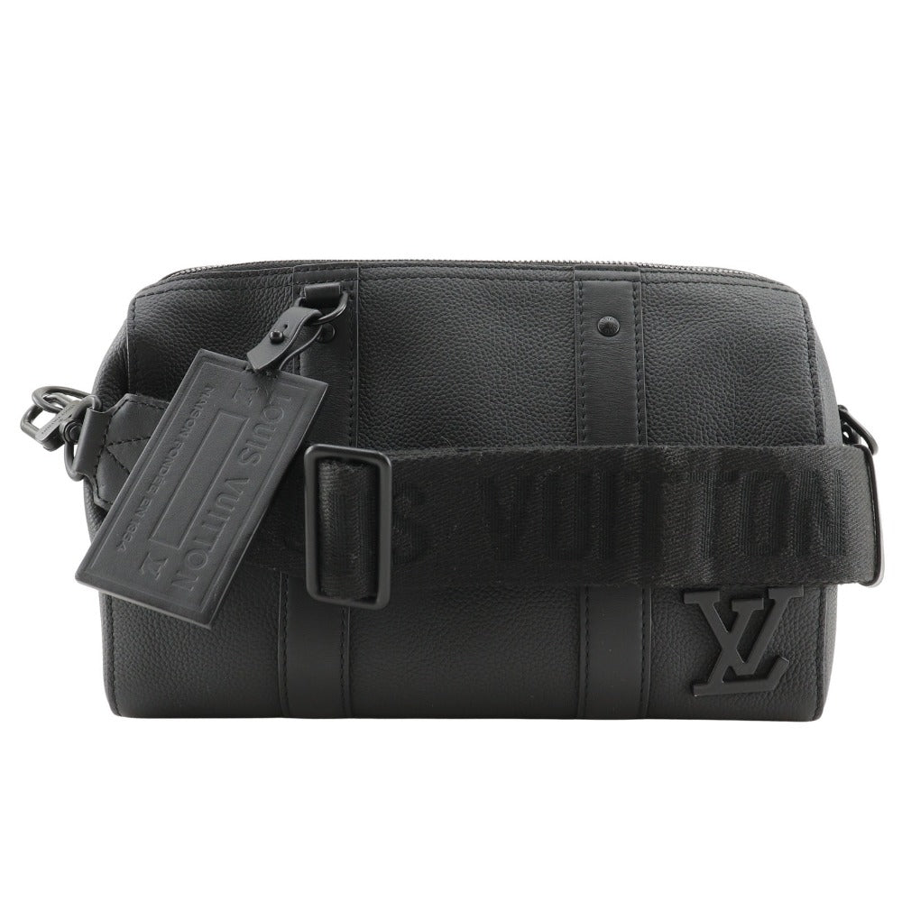 LOUIS VUITTON Shoulder Bag Calfskin black LV Aerogram City Keepall