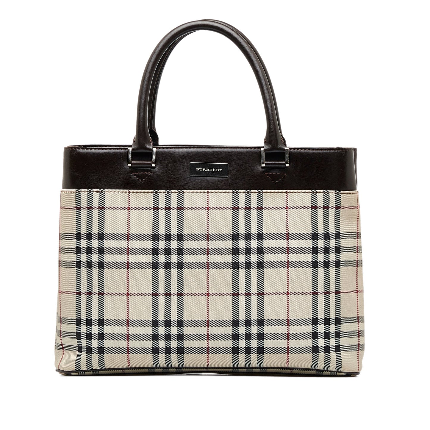 Burberry Handbag Brown Ho Check Canvas