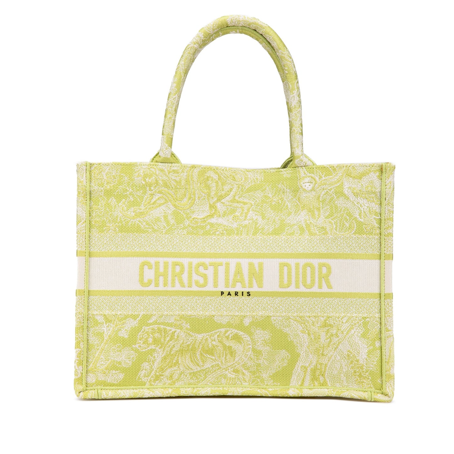 Green Dior Medium Canvas Embroidered Dioriviera Toile De Jouy Book Tote