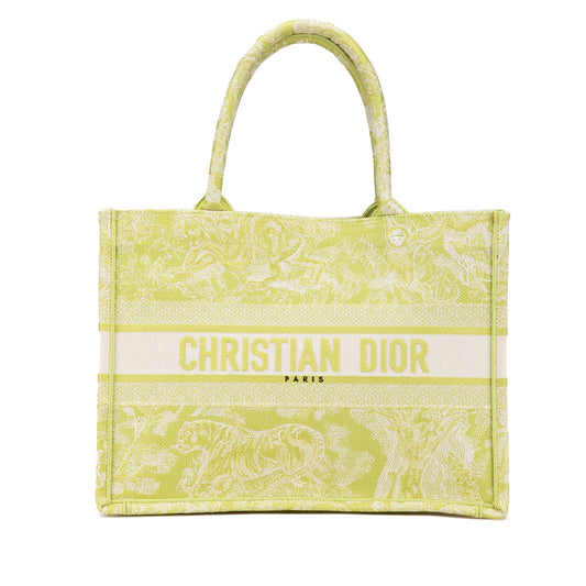 Green Dior Medium Canvas Embroidered Dioriviera Toile De Jouy Book Tote