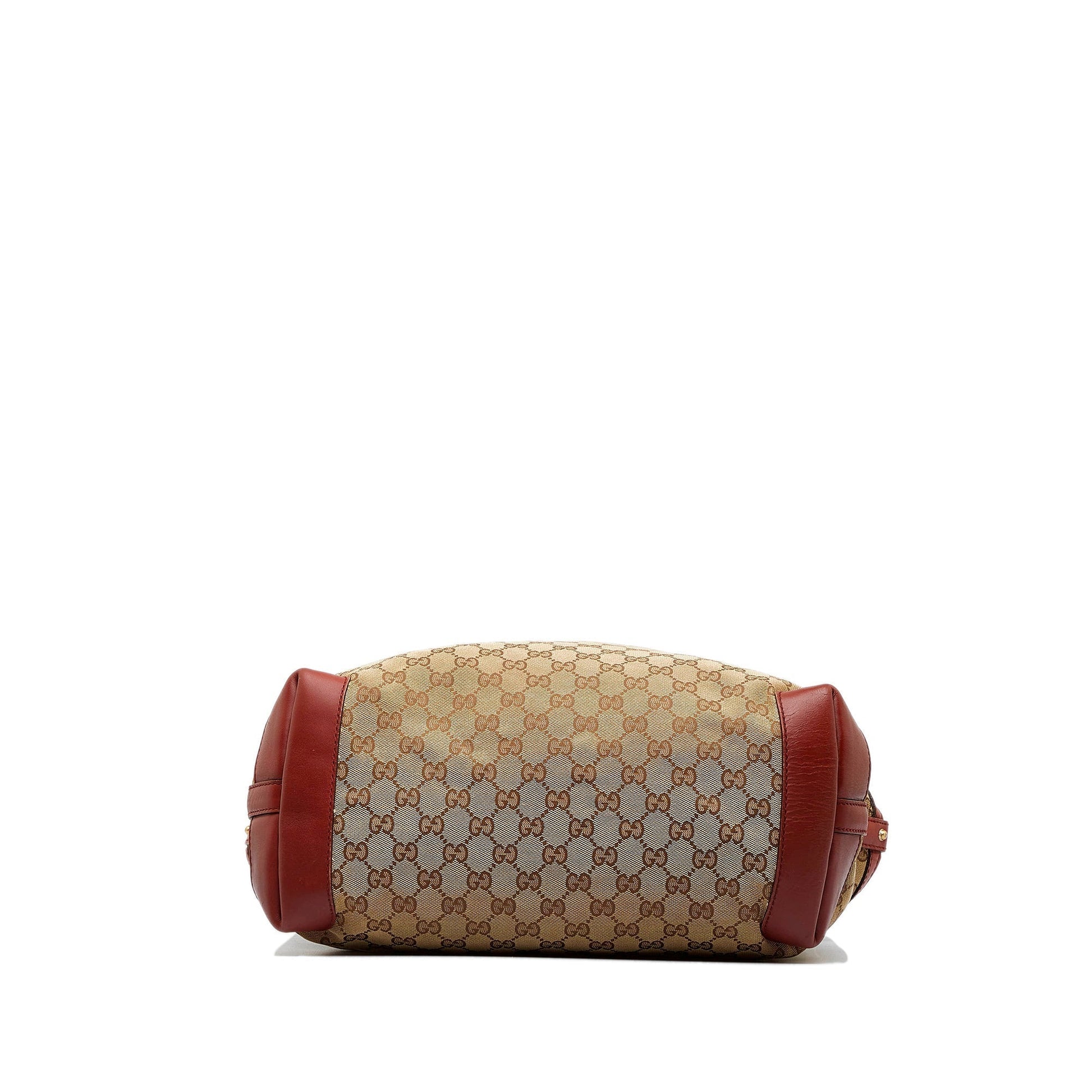 Gucci Brown Leather Canvas Tote Style 28