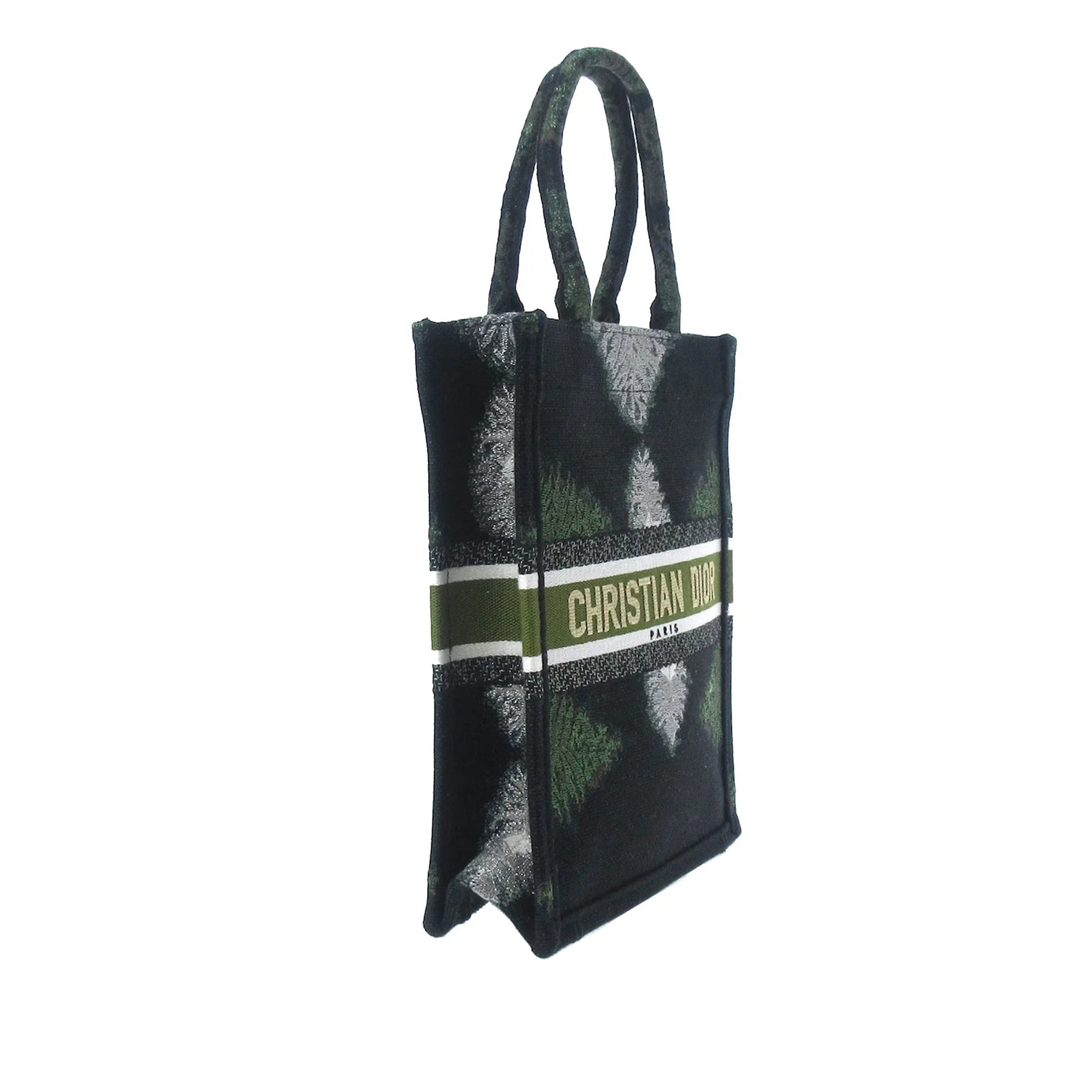 Green Dior Tie Dye Vertical Book Tote