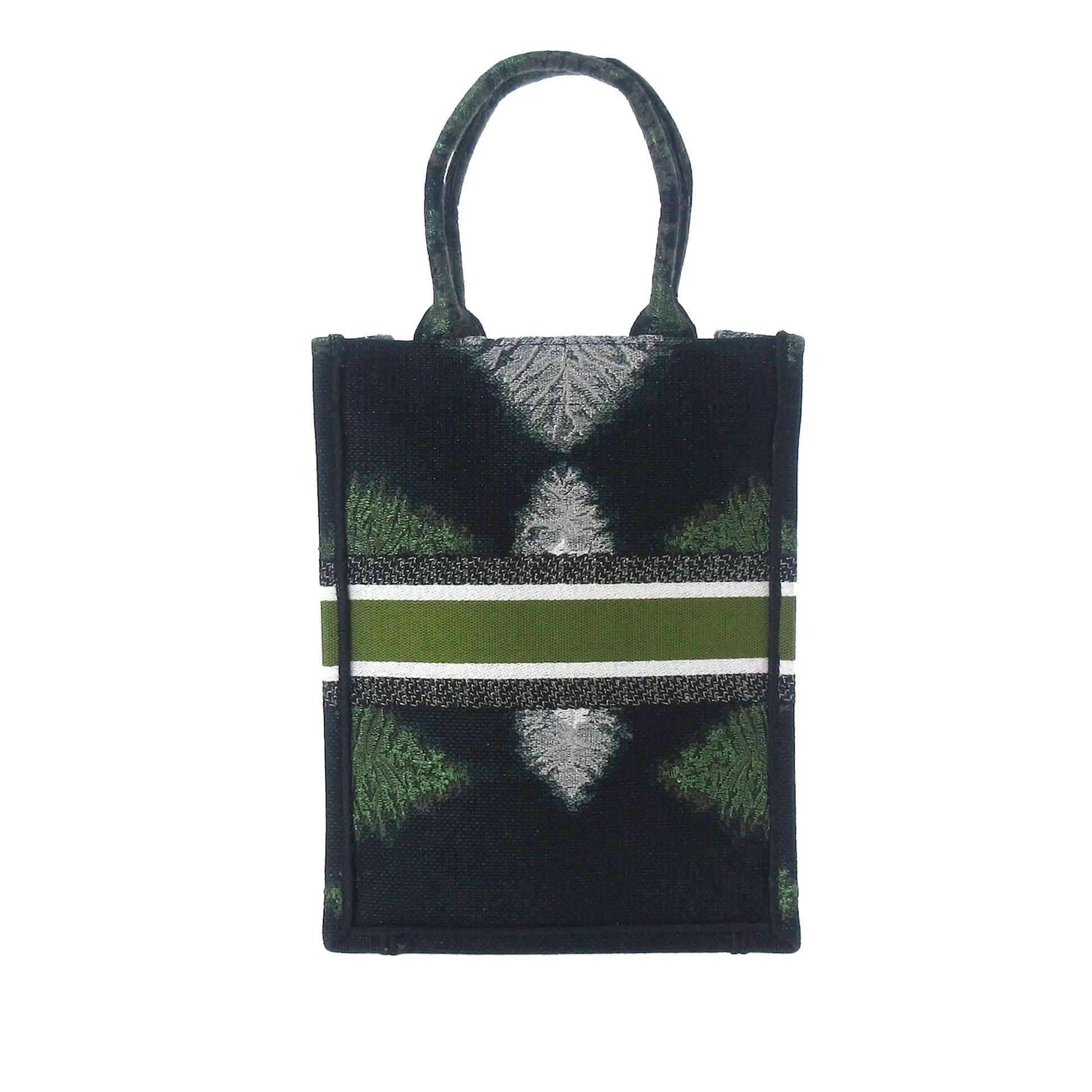Green Dior Tie Dye Vertical Book Tote