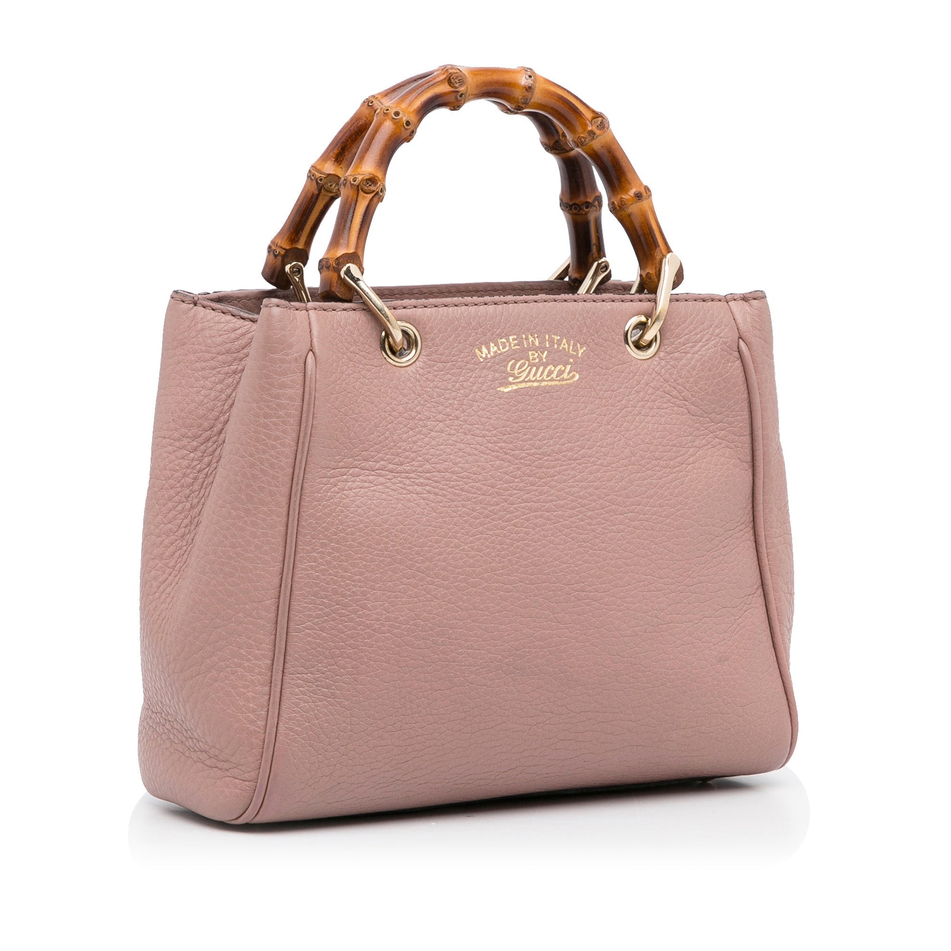 Gucci Bamboo Pink Leather Tote