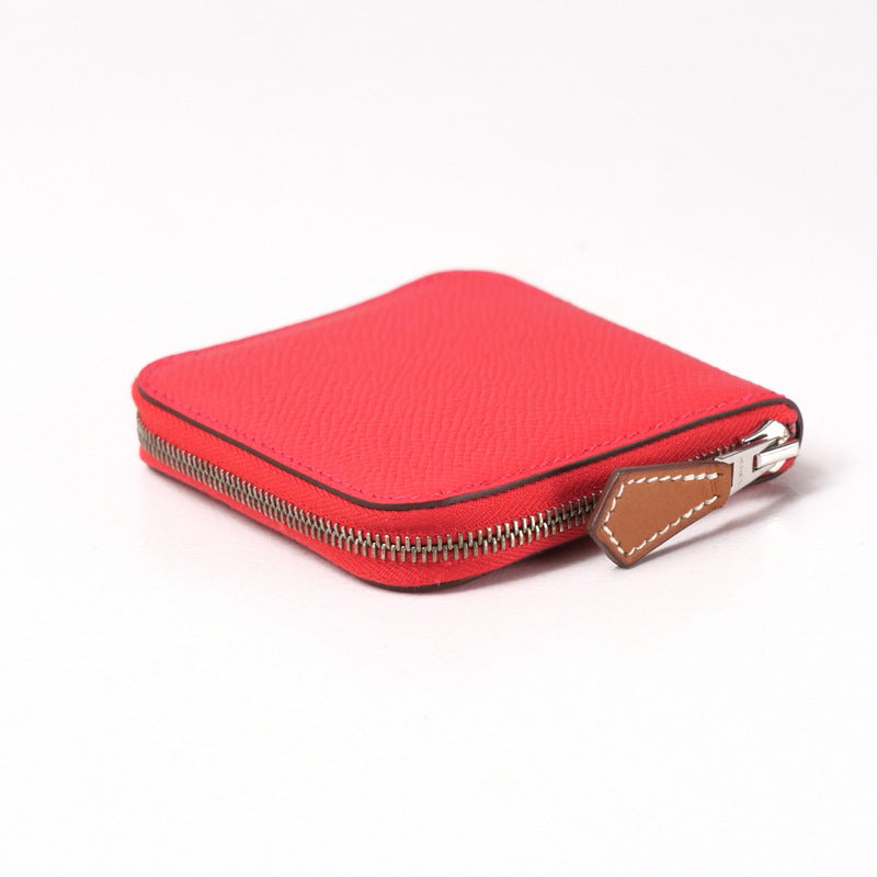 HERMES Pouch Epsom Pink/Metal:Silver Della Cavalleria Azap Compact Mini Silk Inn Women