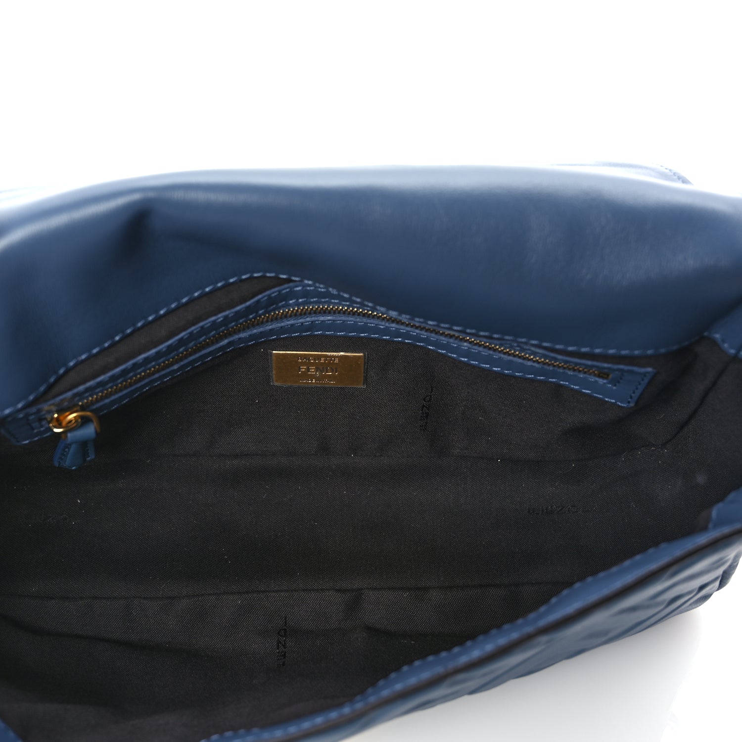 Fendi Nappa FF 1974 Embossed Baguette Mirto