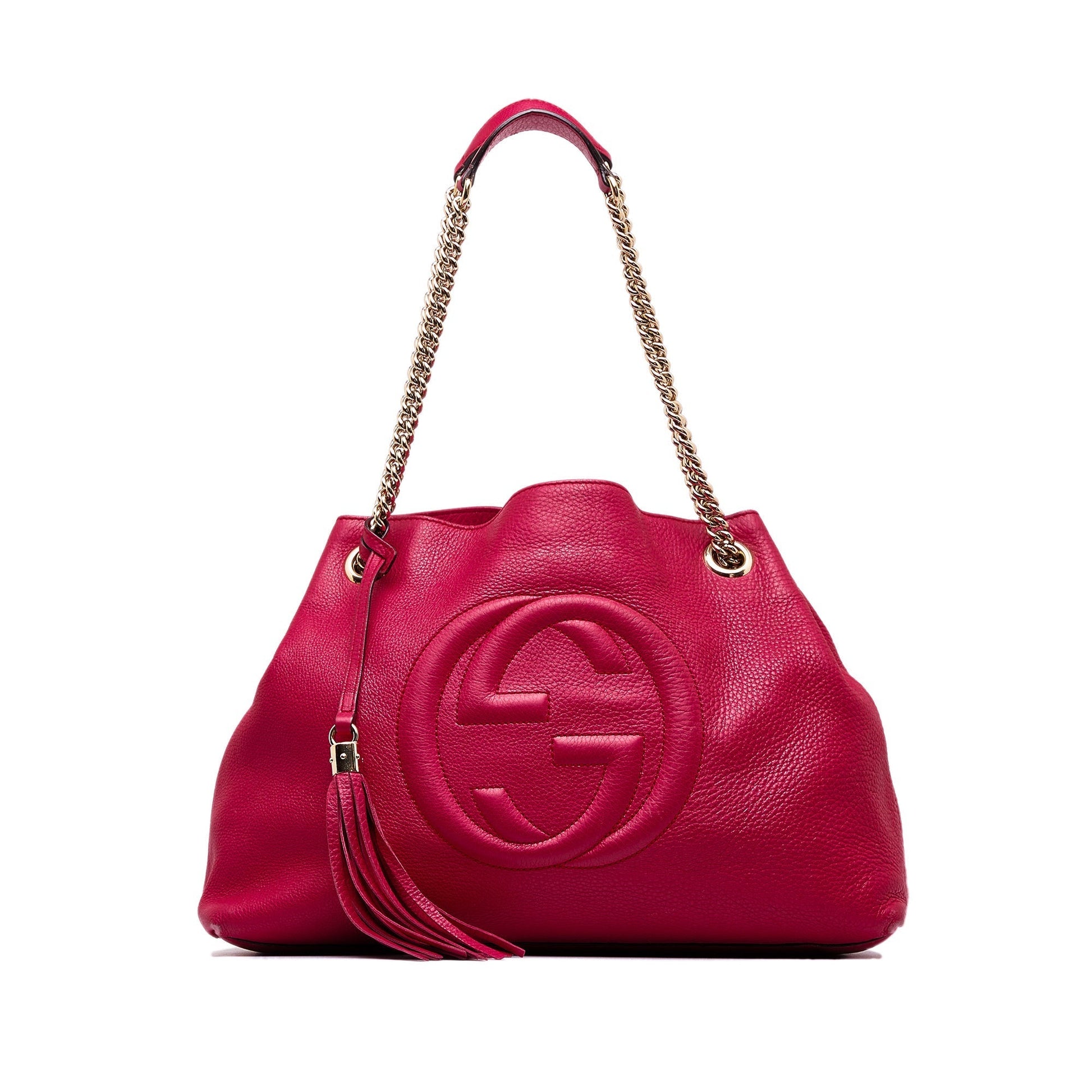 Gucci Soho Pink Leather Chain Tote