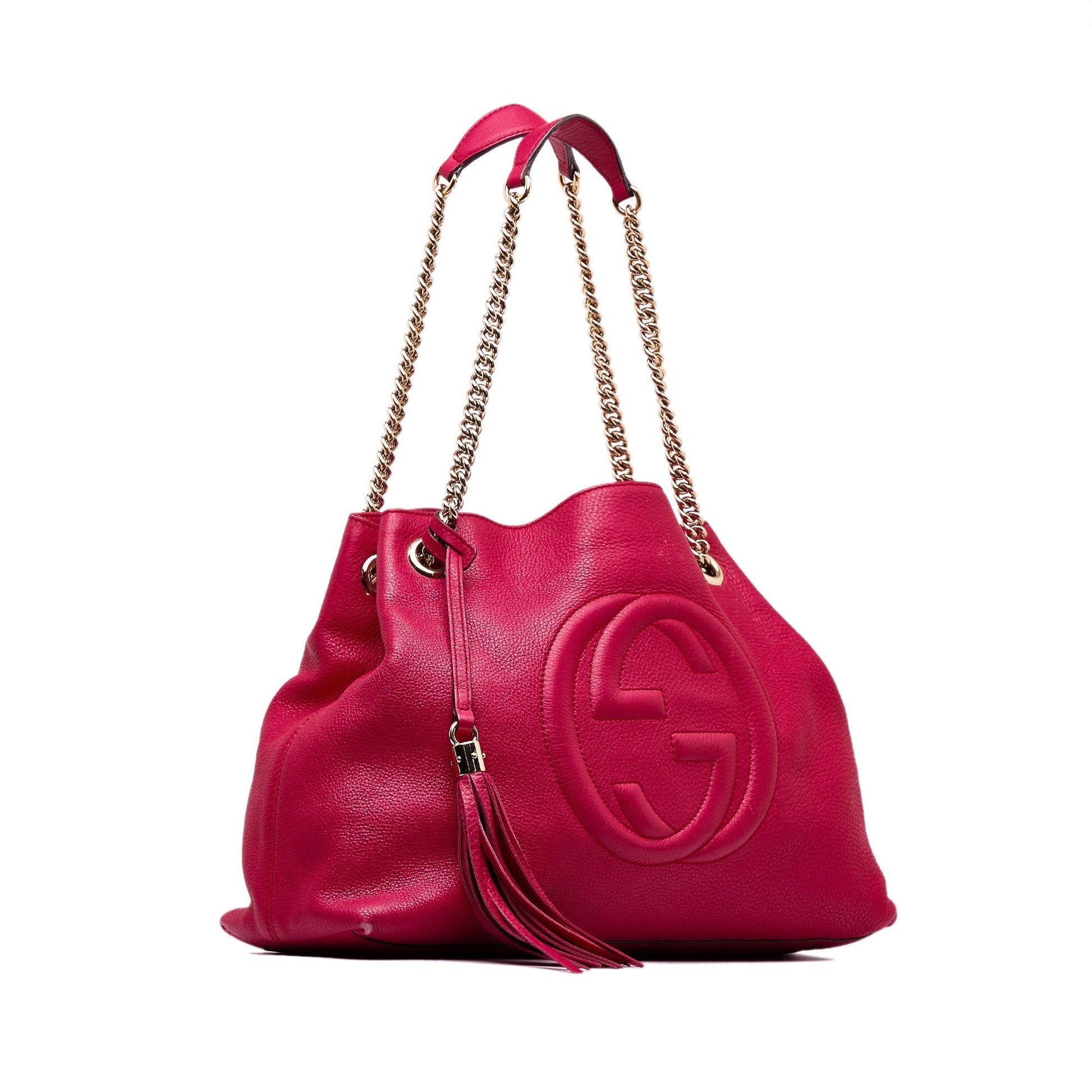 Gucci Soho Pink Leather Chain Tote