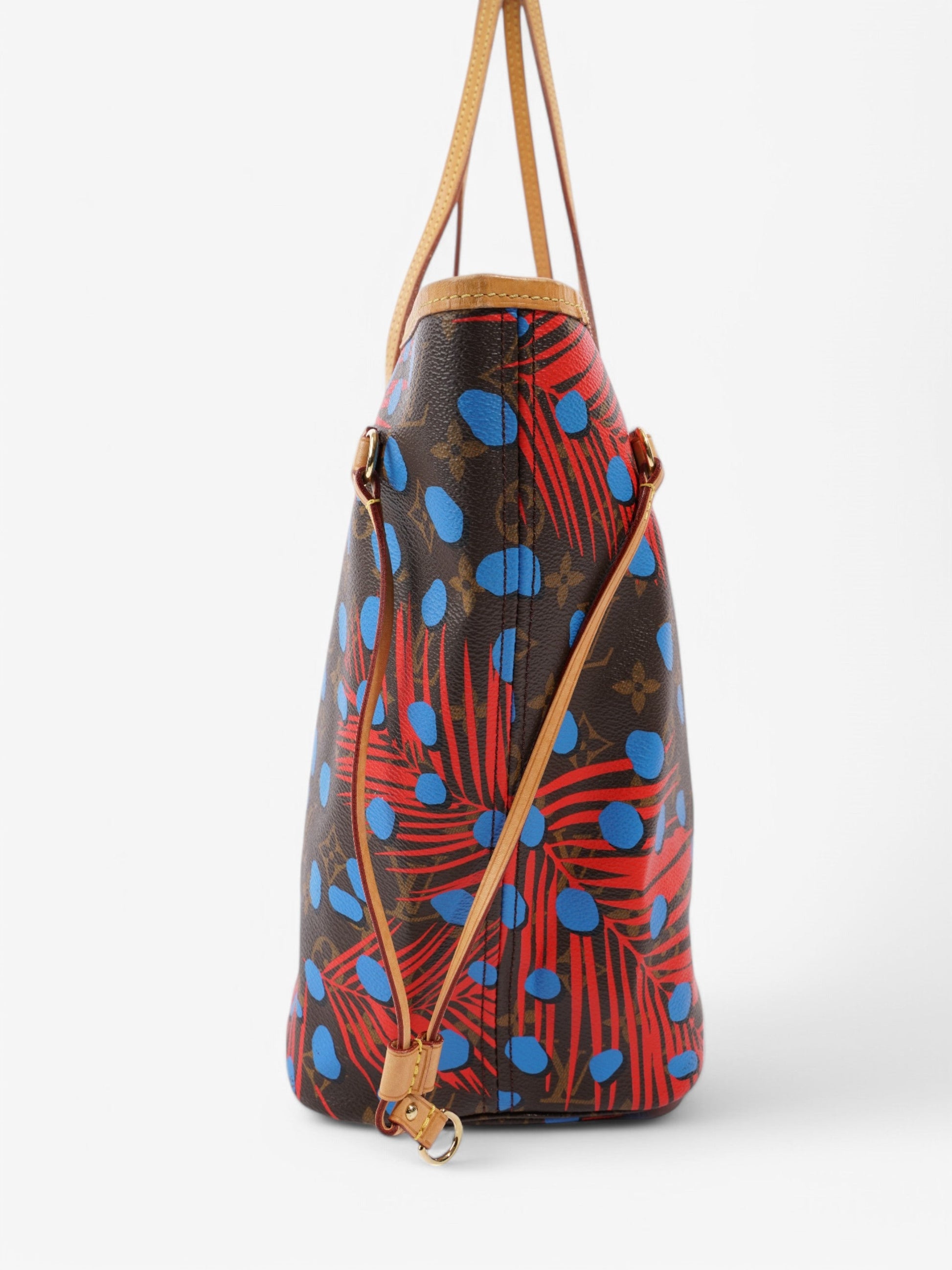 Louis Vuitton Neverfull Monogram / Red / Blue Coated Canvas MM