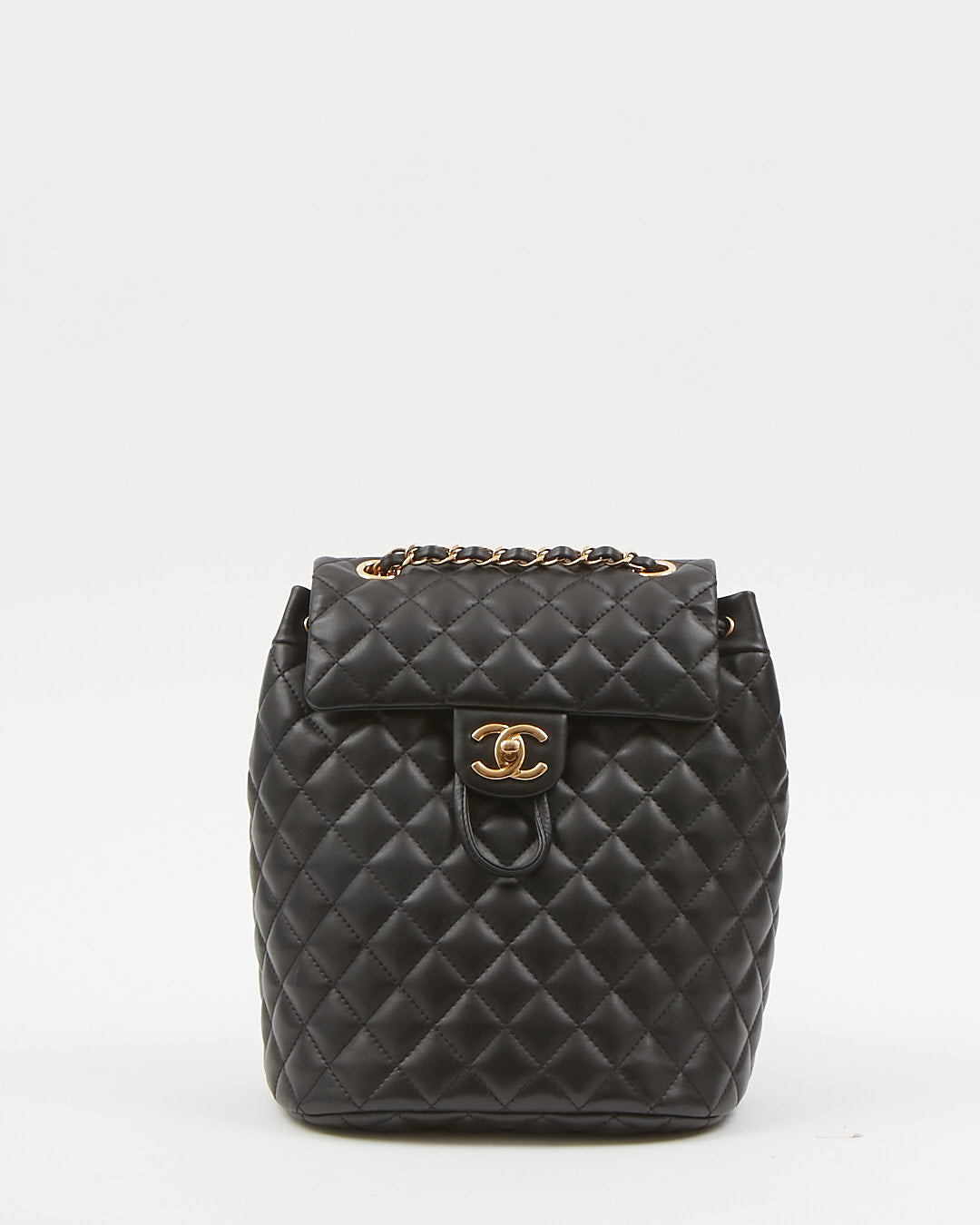 Chanel Black Lambskin Quilted Urban Spirit Backpack