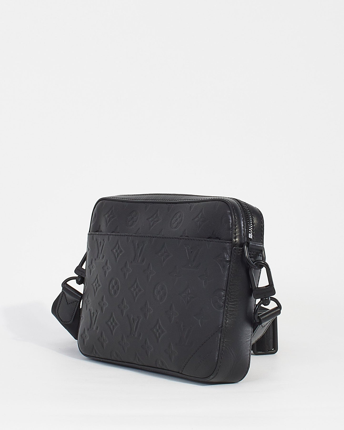 Louis Vuitton Black Monogram Shadow Leather Duo Messenger Bag