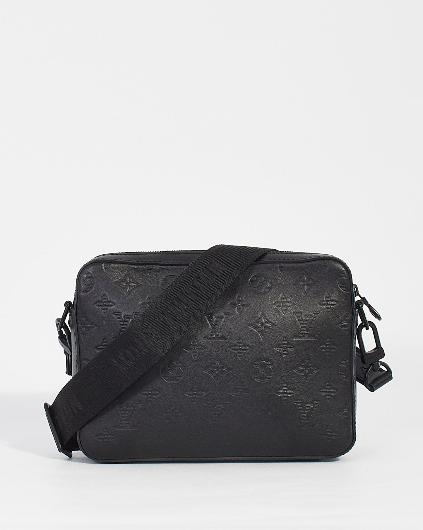 Louis Vuitton Black Monogram Shadow Leather Duo Messenger Bag