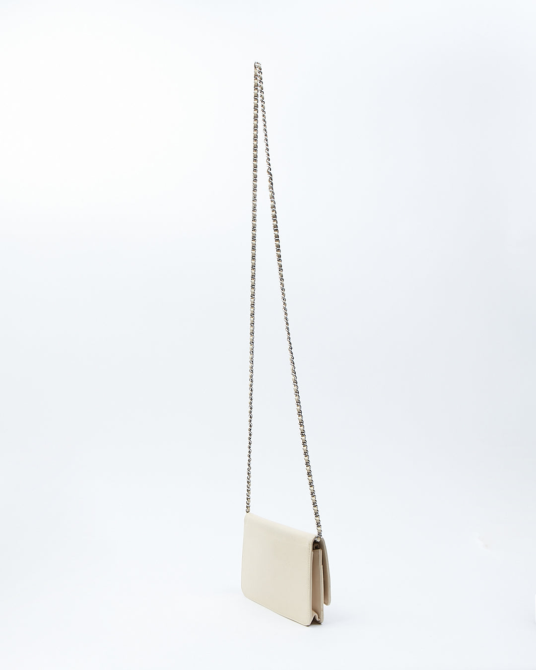 Chanel Beige CC Timeless Caviar Wallet On Chain