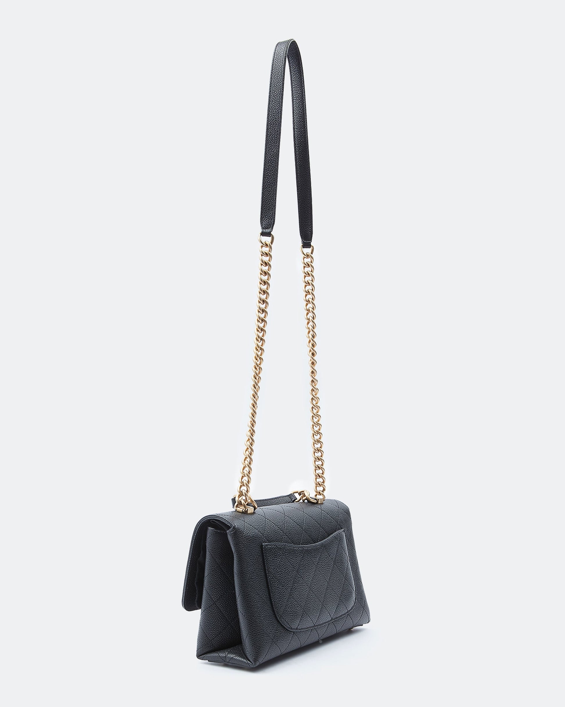 Chanel Black Caviar Chic Medium Top Handle Bag