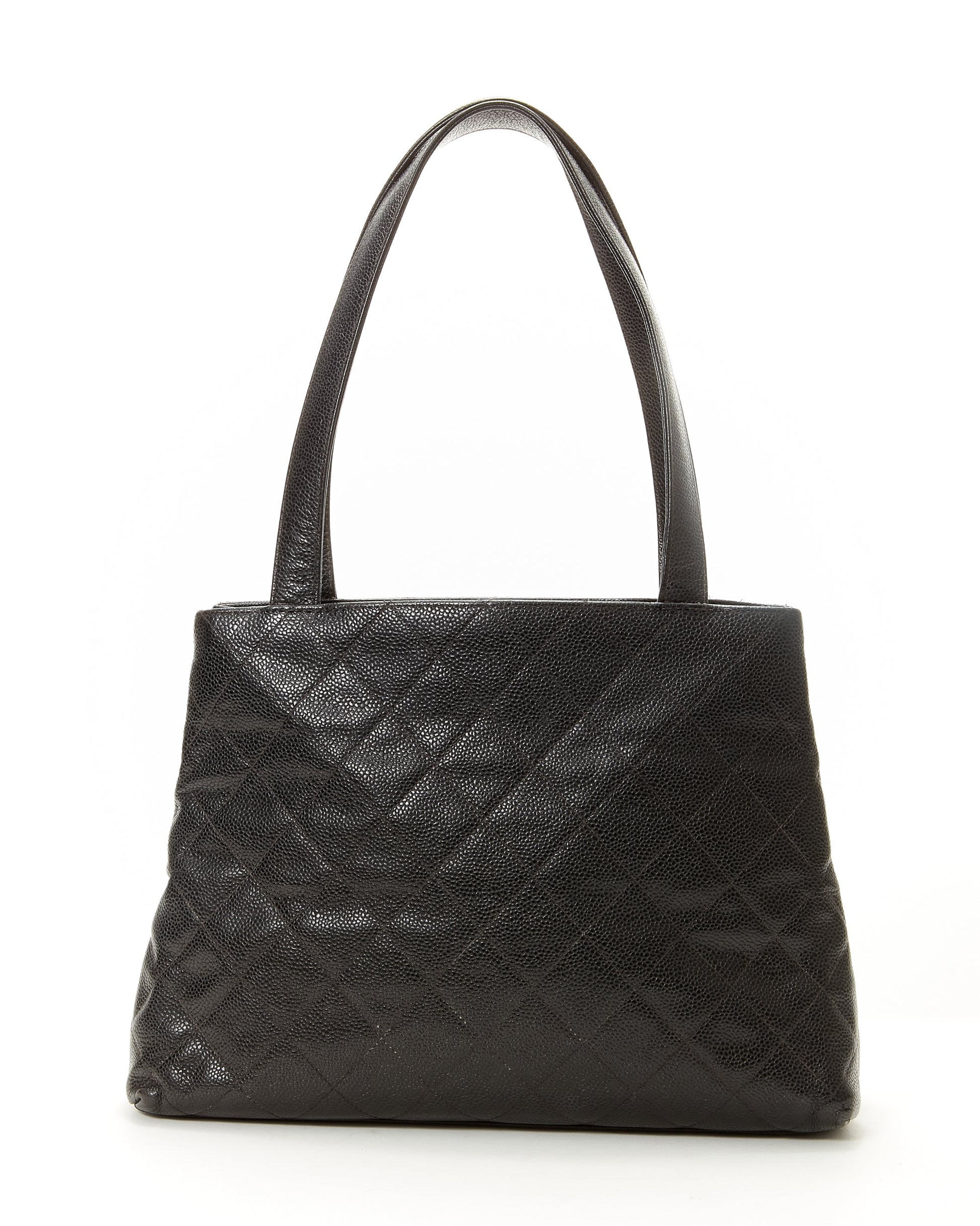 Chanel Black Caviar Quilted Tote Bag