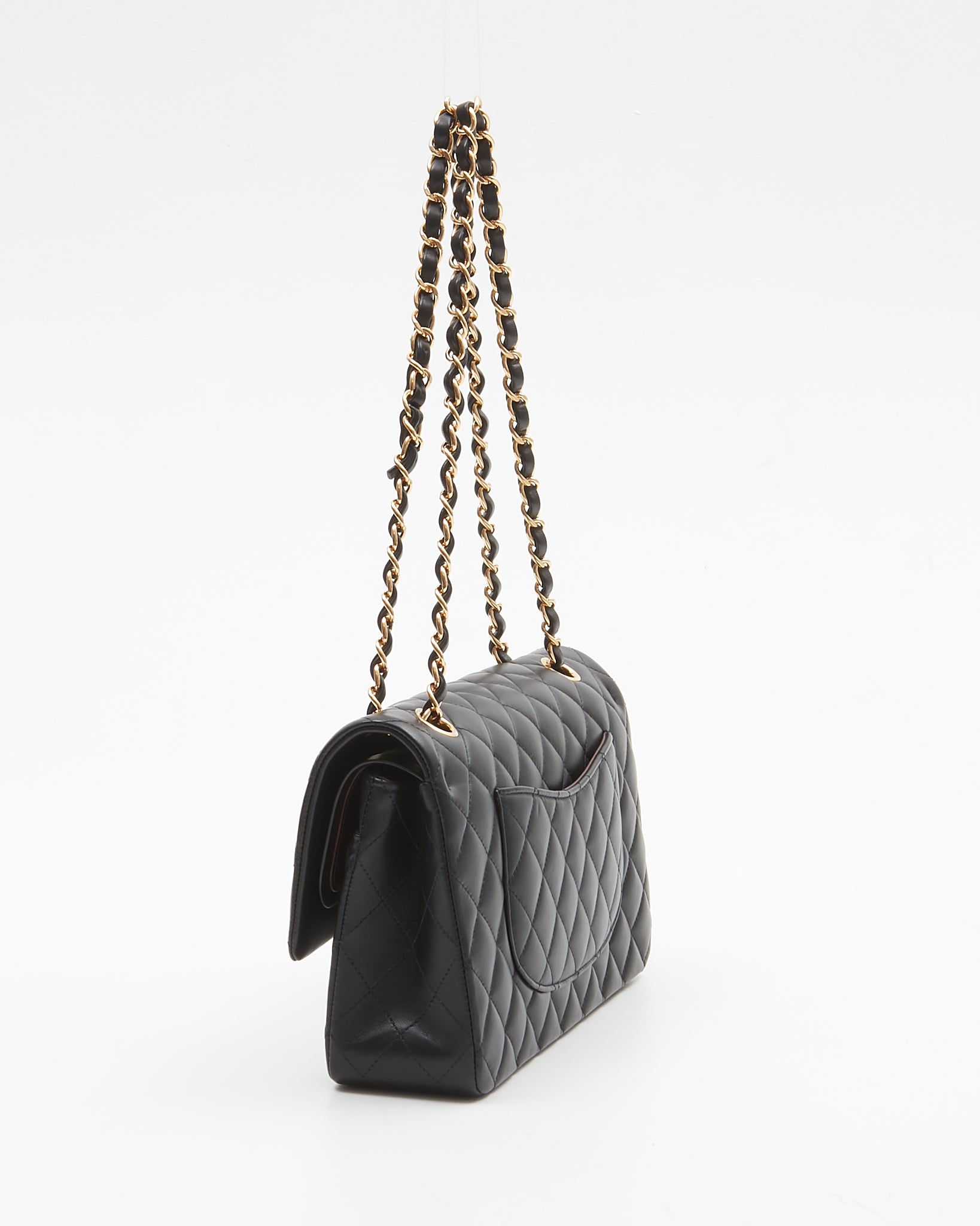 Chanel Black Lambskin Quilted Medium Classic Double Flap Bag