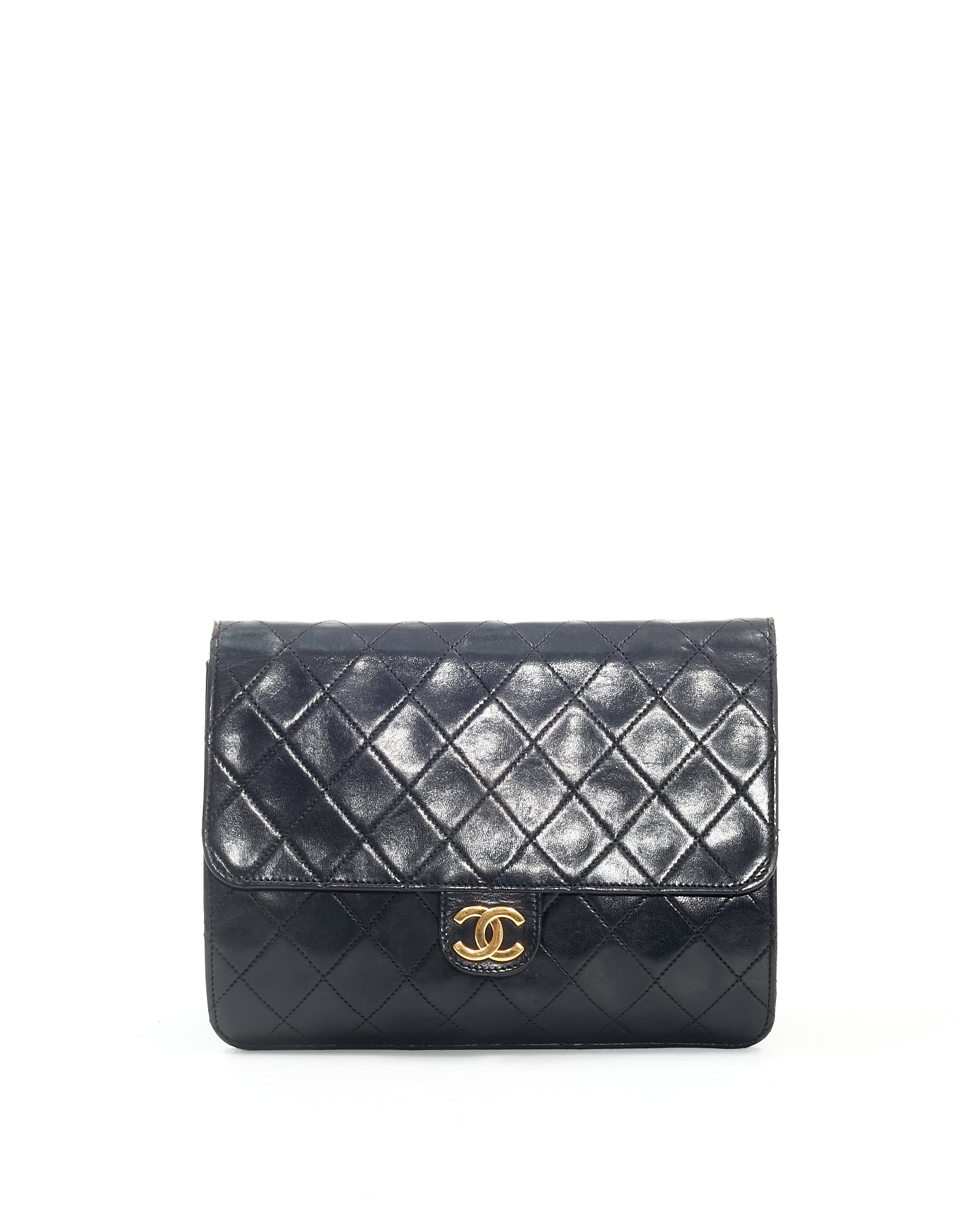 Chanel Black Lambskin Coco Flap Chain Bag