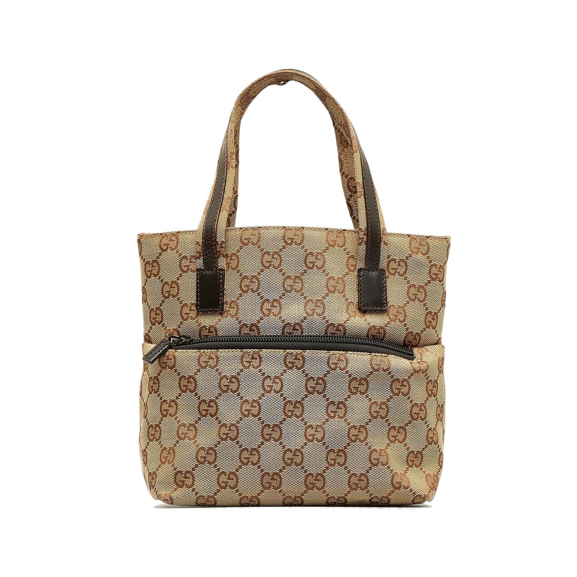 Gucci Leather Canvas Handbag