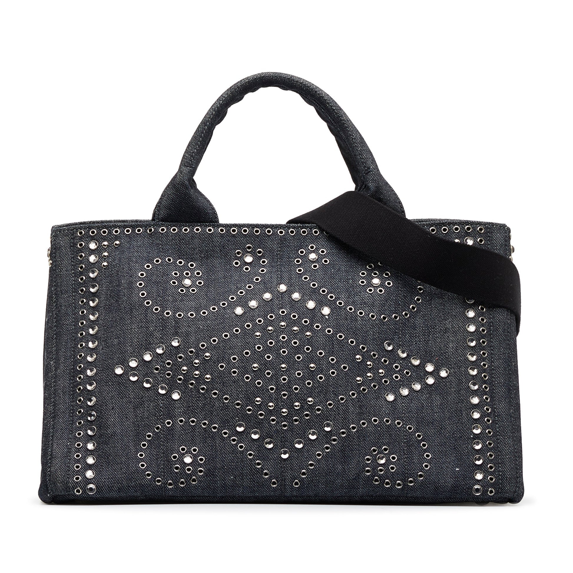 Prada Canapa Jeweled Satchel